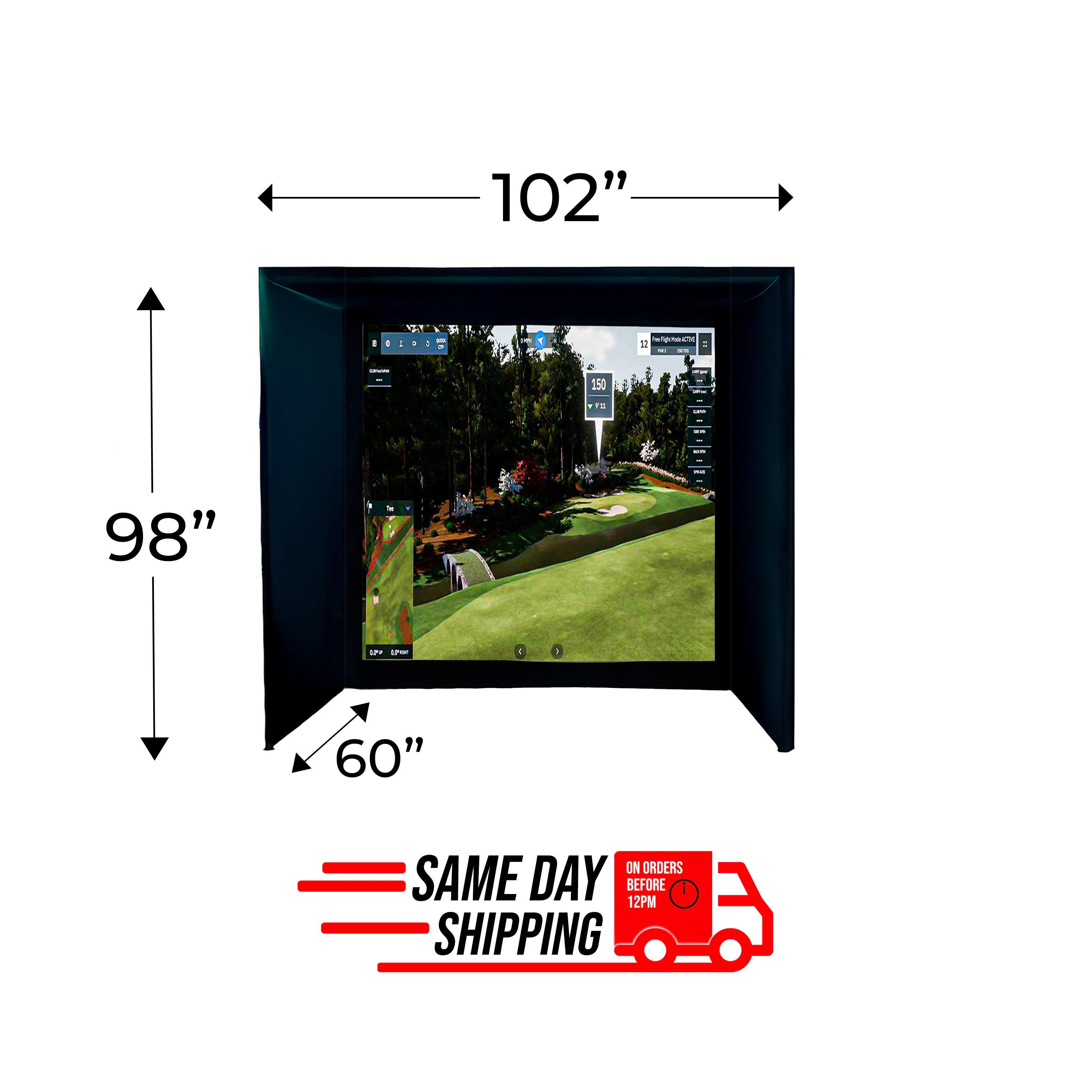 Par 8 Compact Golf Simulator Enclosure by Elite Sim Golf