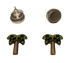 ReadyGolf: Palm Tree with Crystals Ball Marker Earrings