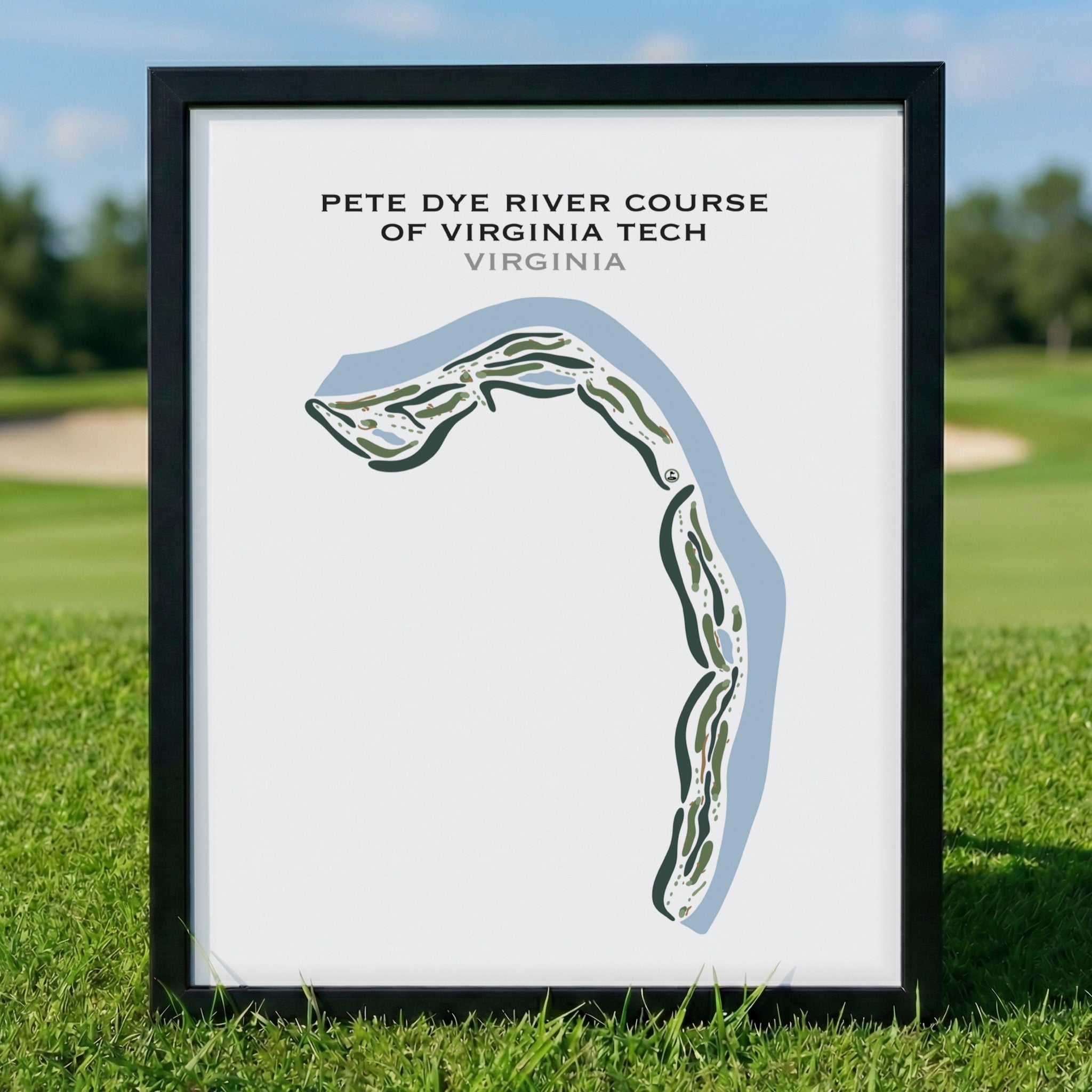 Pete Dye River Course of Virginia Tech, Virginia - Printed Golf Courses