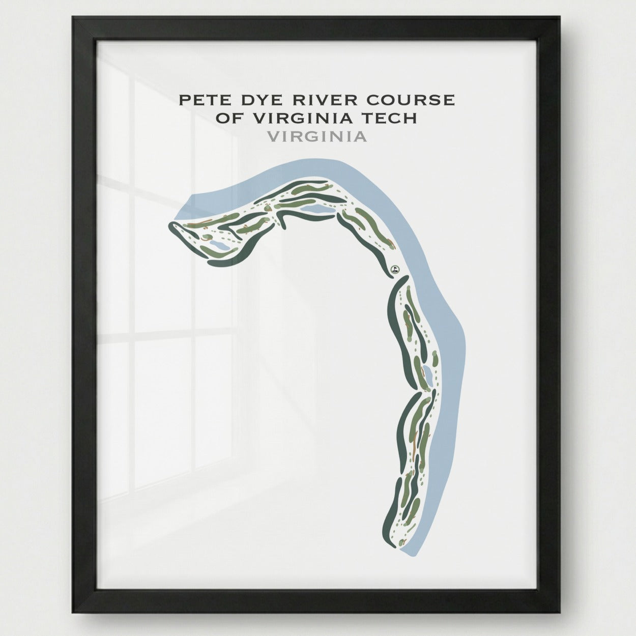 Pete Dye River Course of Virginia Tech, Virginia - Printed Golf Courses