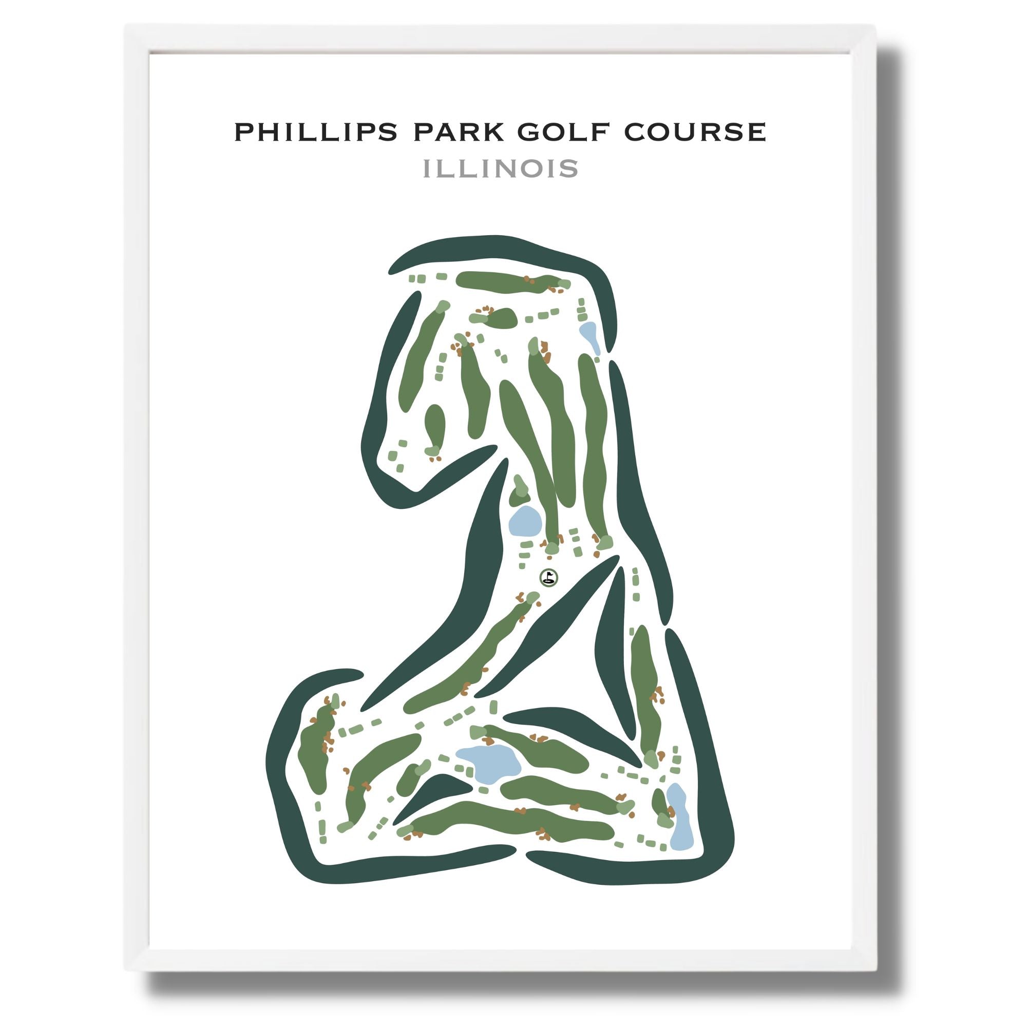 Phillips Park Golf Course, Illinois - Printed Golf Courses