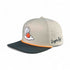 Breakfast Ball Golf Hat | Snapback Cap | Built-in Magnetic Ball Marker Holder + Marker Included | Breakfast Ball | Adjustable | Mulligan Tan