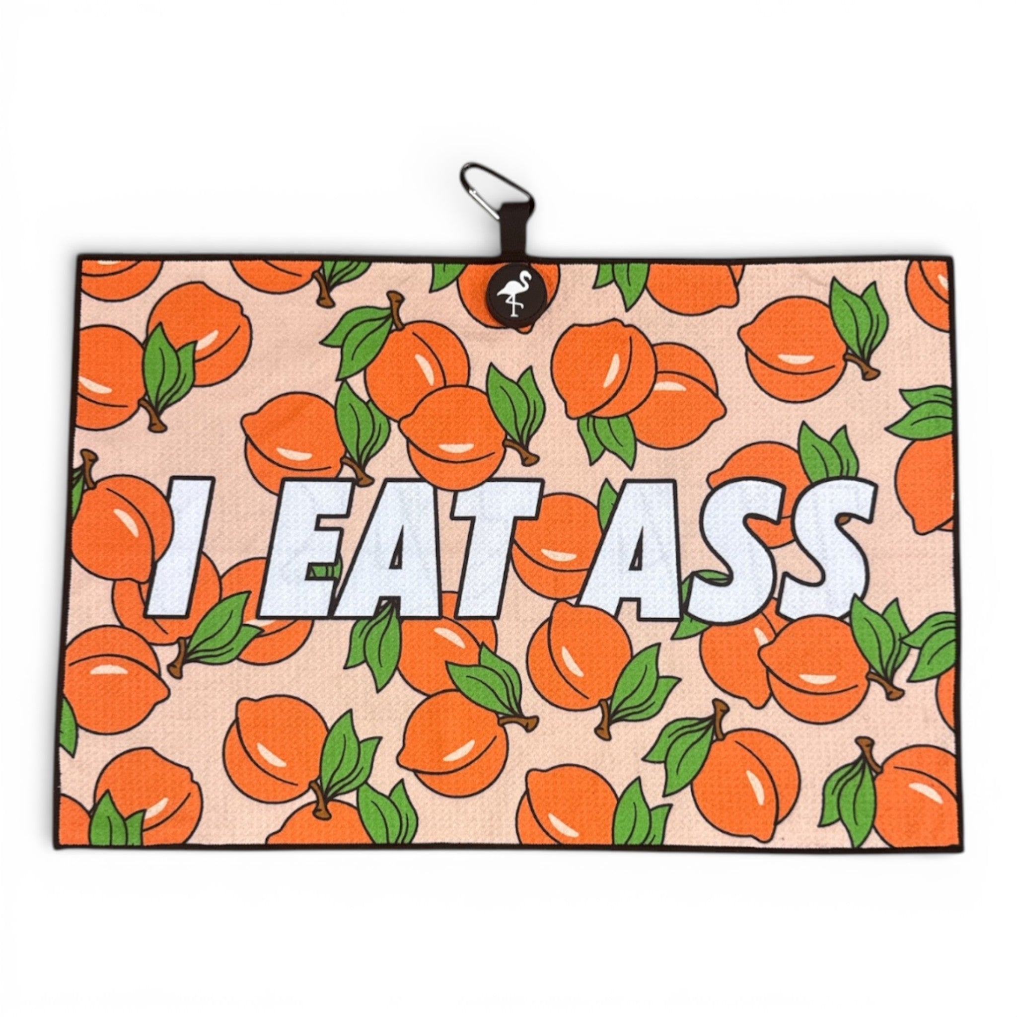Novelty Peaches N’ Cream Golf Towel | Premium Double-Sided Microfiber | Heavy-Duty Magnetic Towel with Carabiner Clip | 24 x 16 in