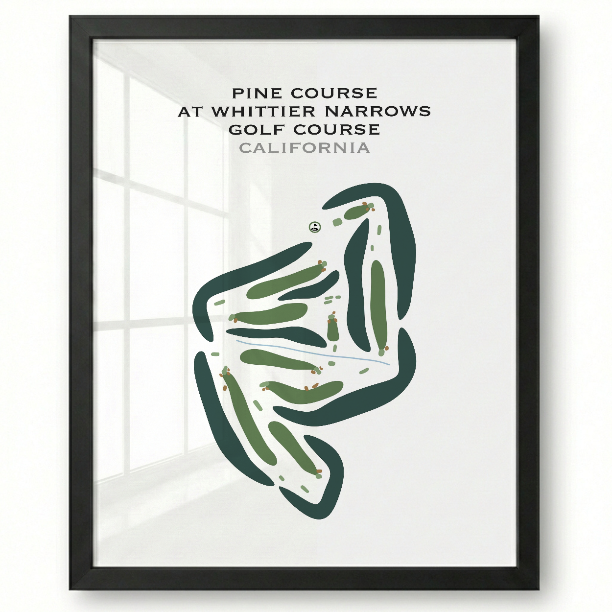 Pine Course at Whittier Narrows Golf Course, California - Printed Golf Courses