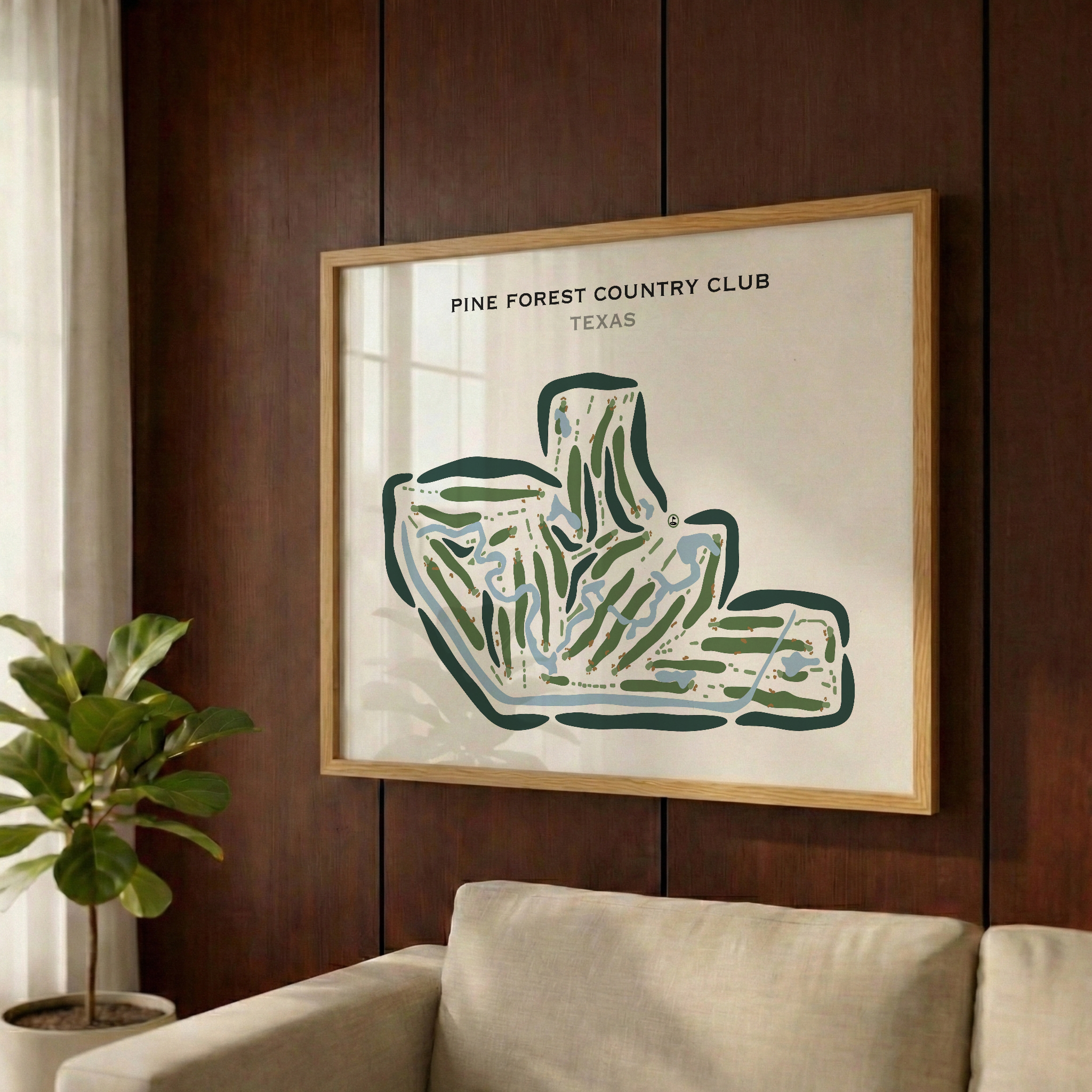 Pine Forest Country Club, Texas - Printed Golf Courses