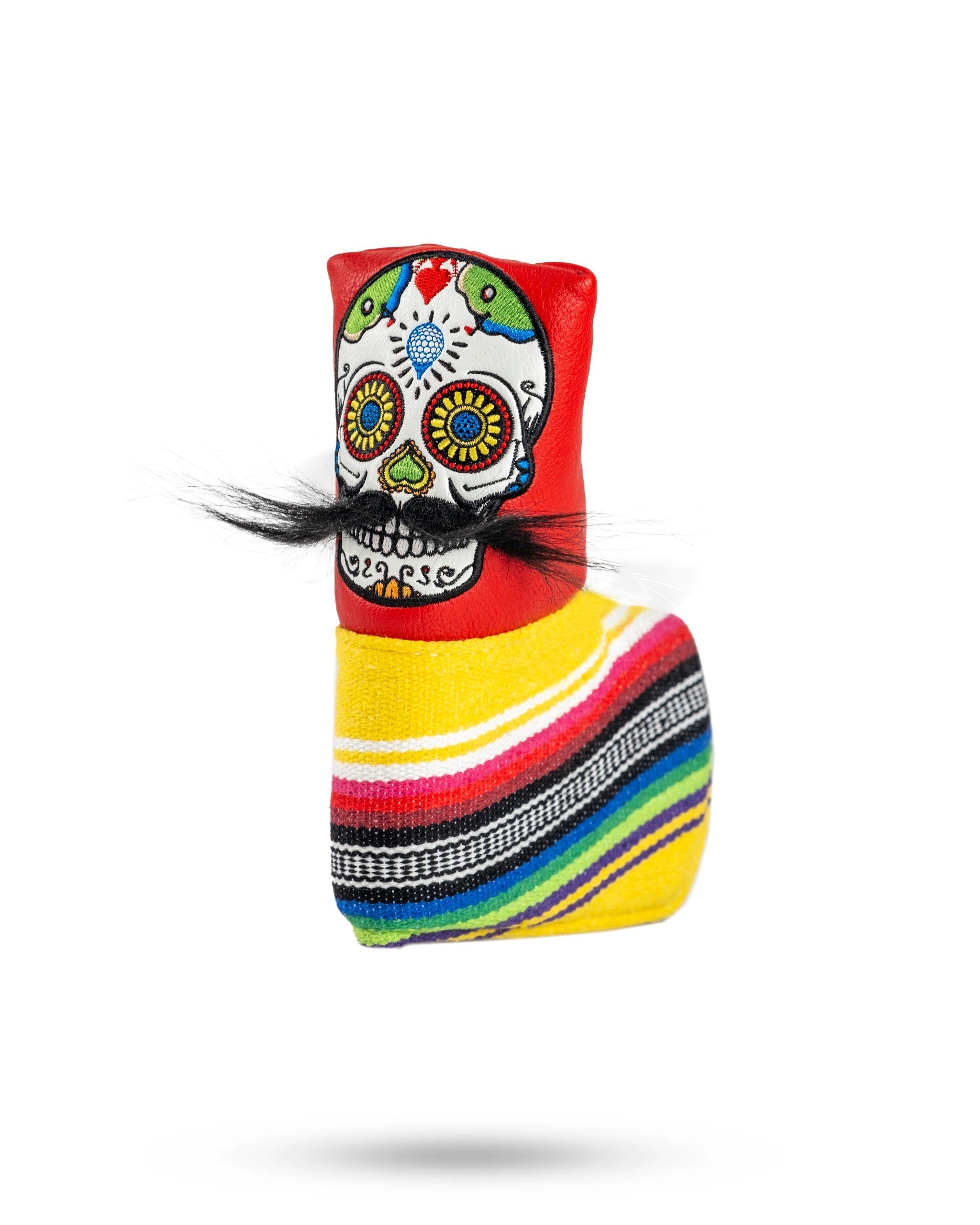 Mustache Sugar Skull - Blade Putter Cover Red