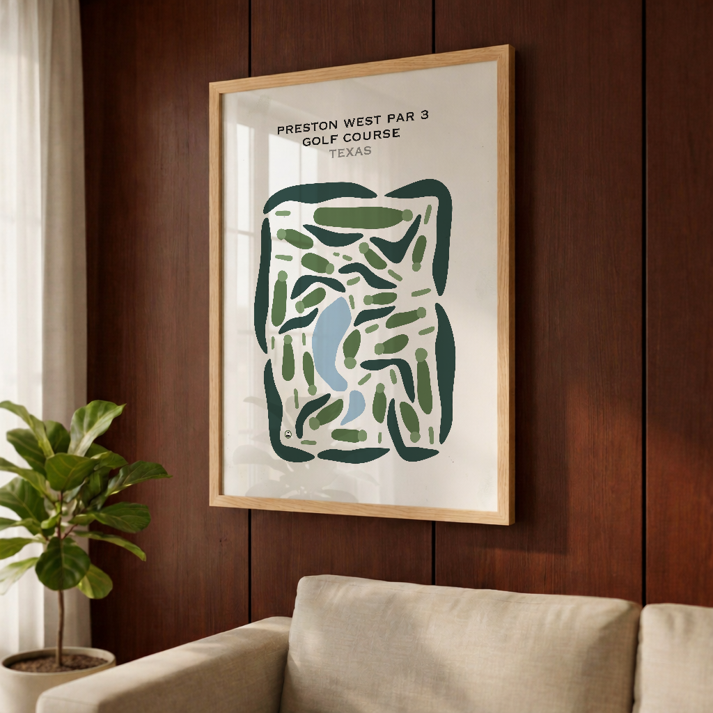 Preston West Par 3 Golf Course, Texas - Printed Golf Courses