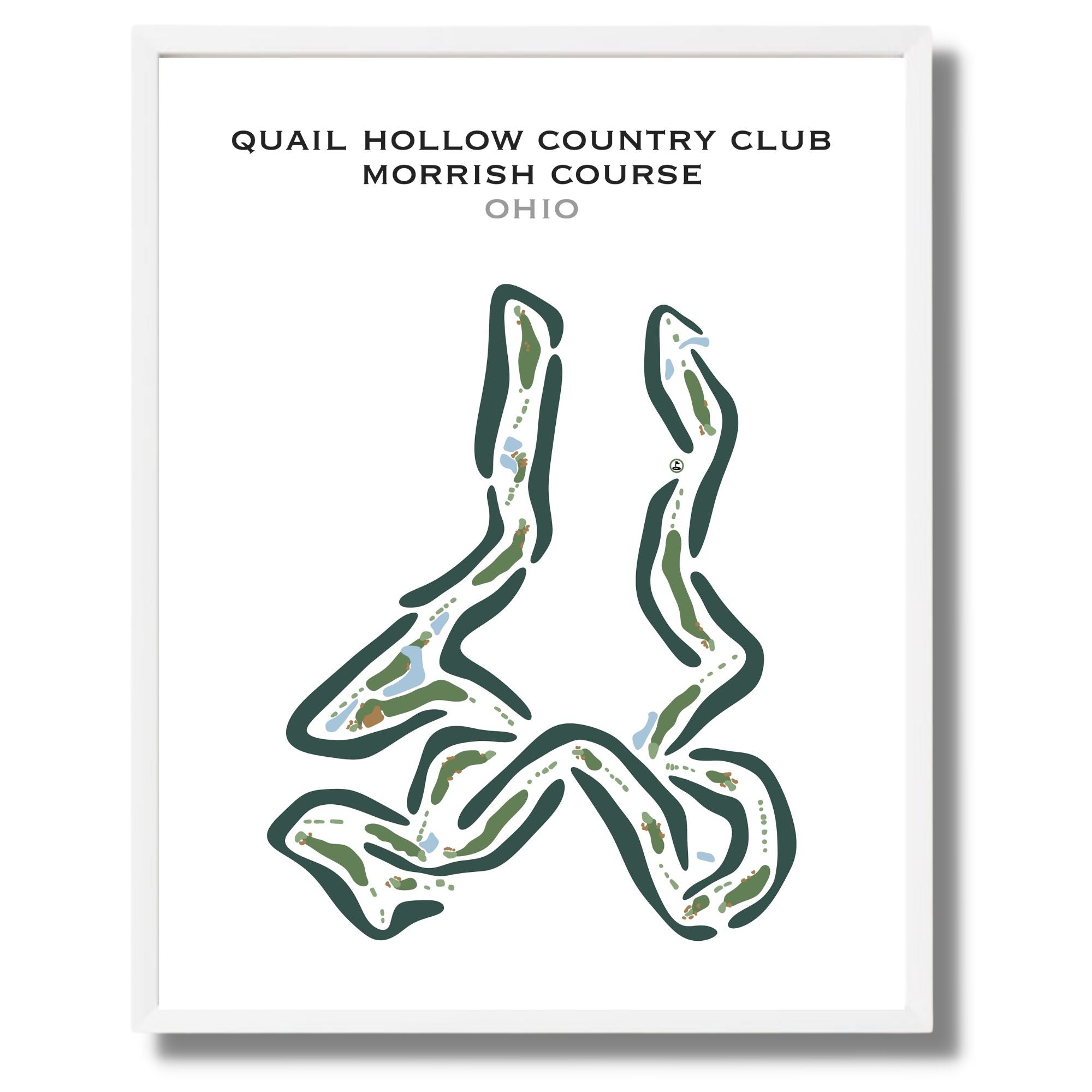Quail Hollow Country Club - Morrish Course, Ohio - Printed Golf Courses