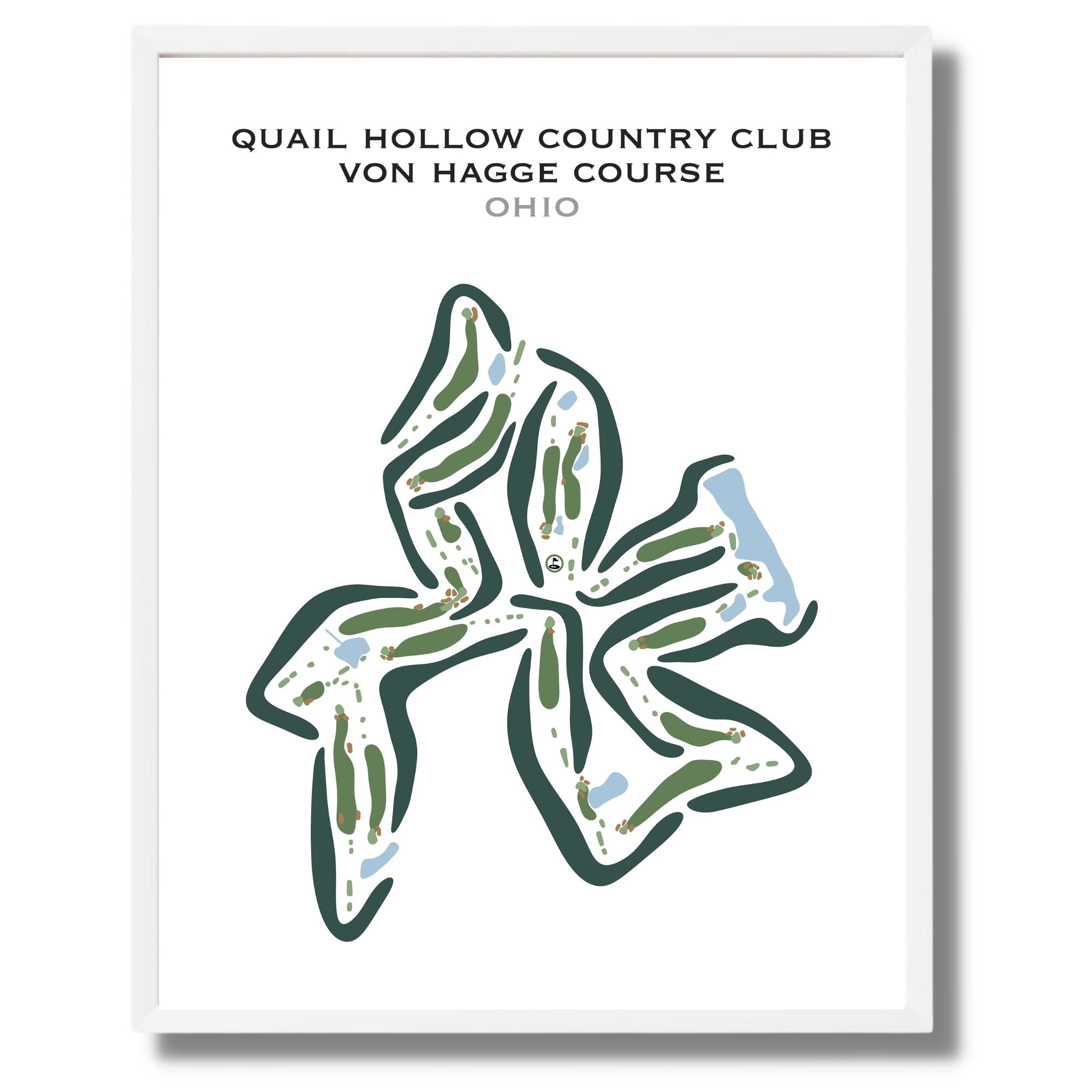 Quail Hollow Country Club - Von Hagge Course, Ohio - Printed Golf Courses