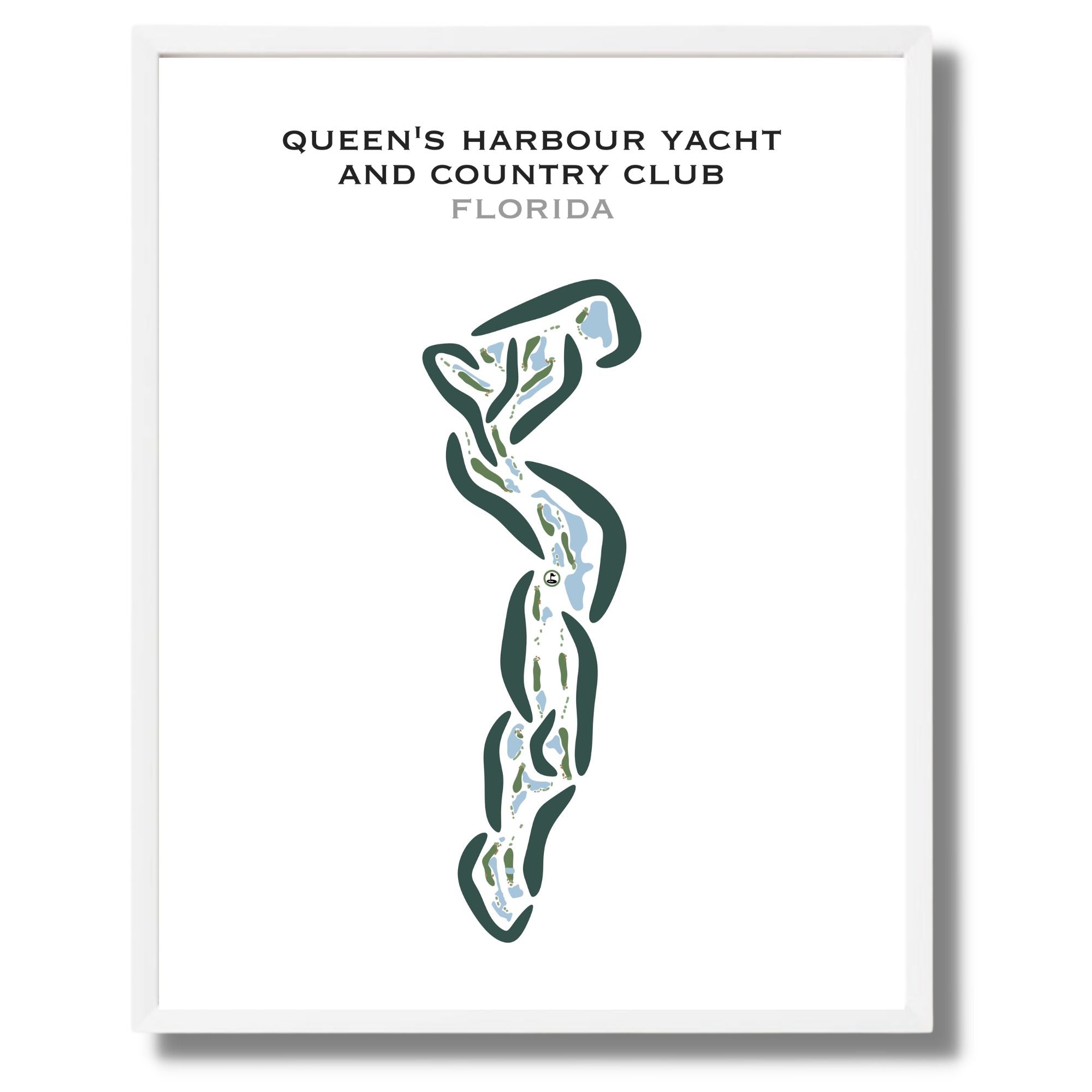 Queen's Harbour Yacht & Country Club, Florida - Printed Golf Courses