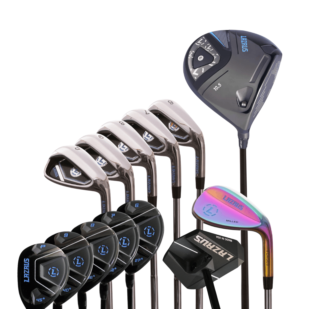 Lazrus Golf 8 pc Set - LAZ2 Driver, 6-PW Irons or 6-PW Hybrids, 52° Wedge, Putter