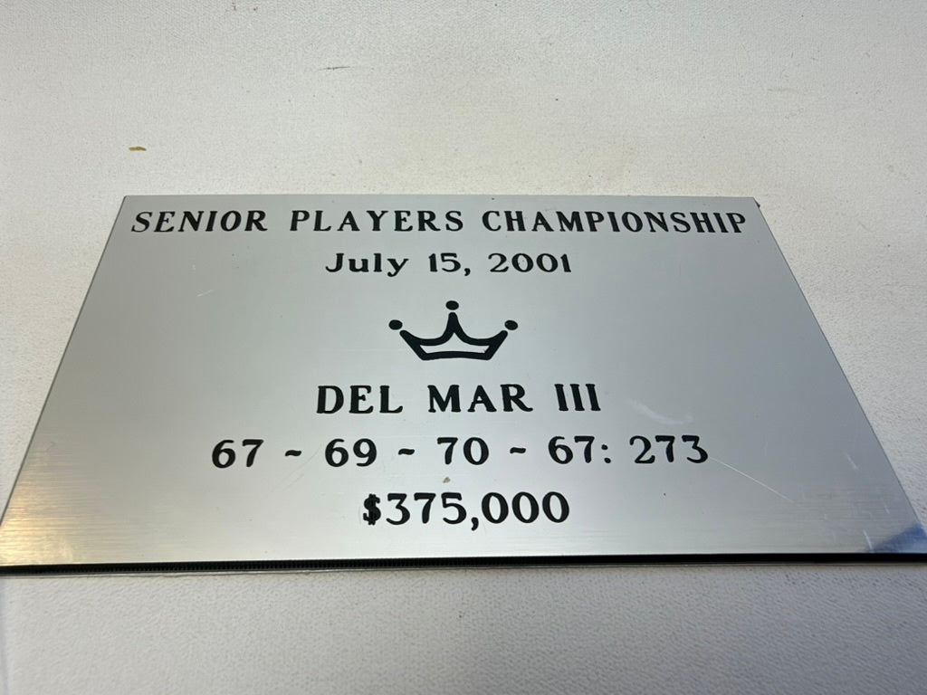 Scotty Cameron Gold Del Mar III 2001 Senior Players Victory Putter COA Plaque