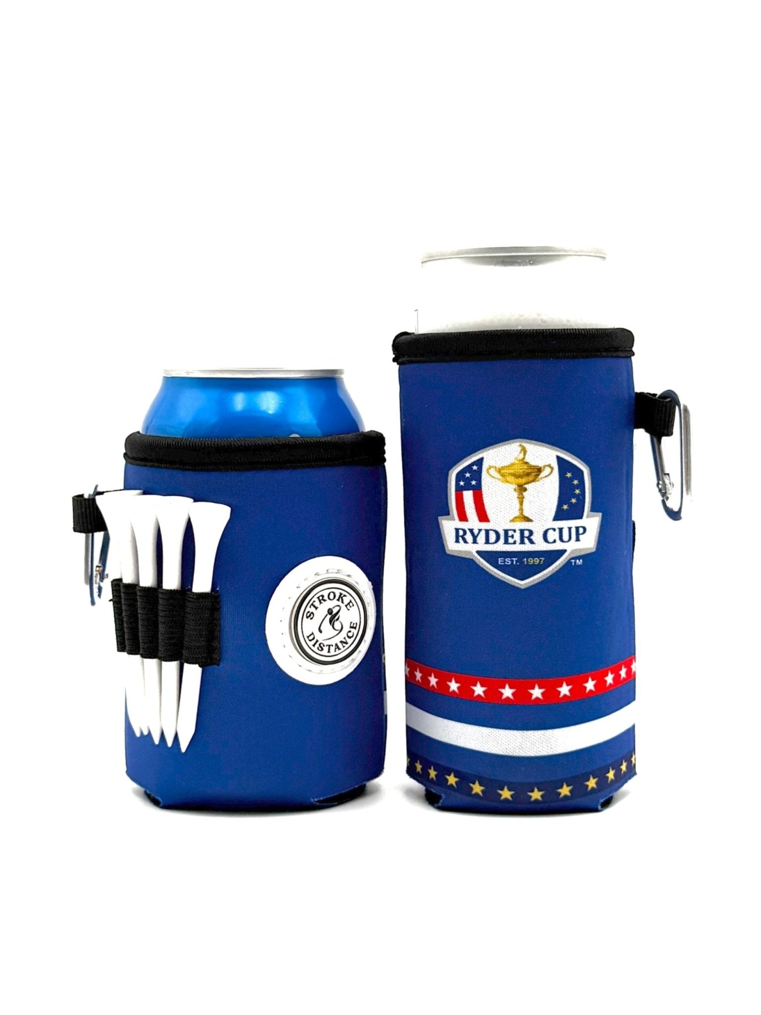 Beverage Caddie 3-in-1 Golf Insulator, Removeable Ball Marker, Bag Clip & Tees Combo