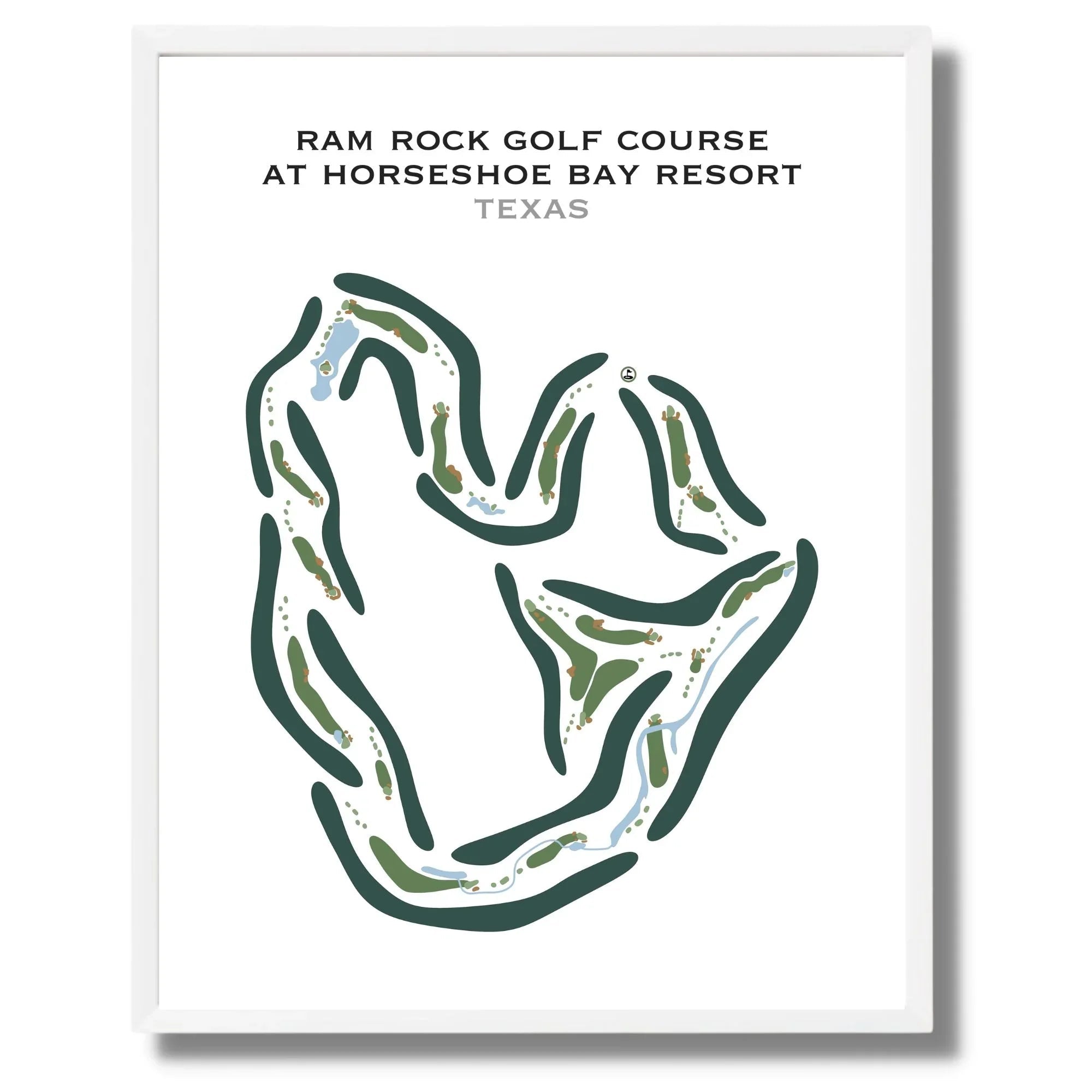 Ram Rock Golf Course, Horseshoe Bay Resort, Texas - Printed Golf Course