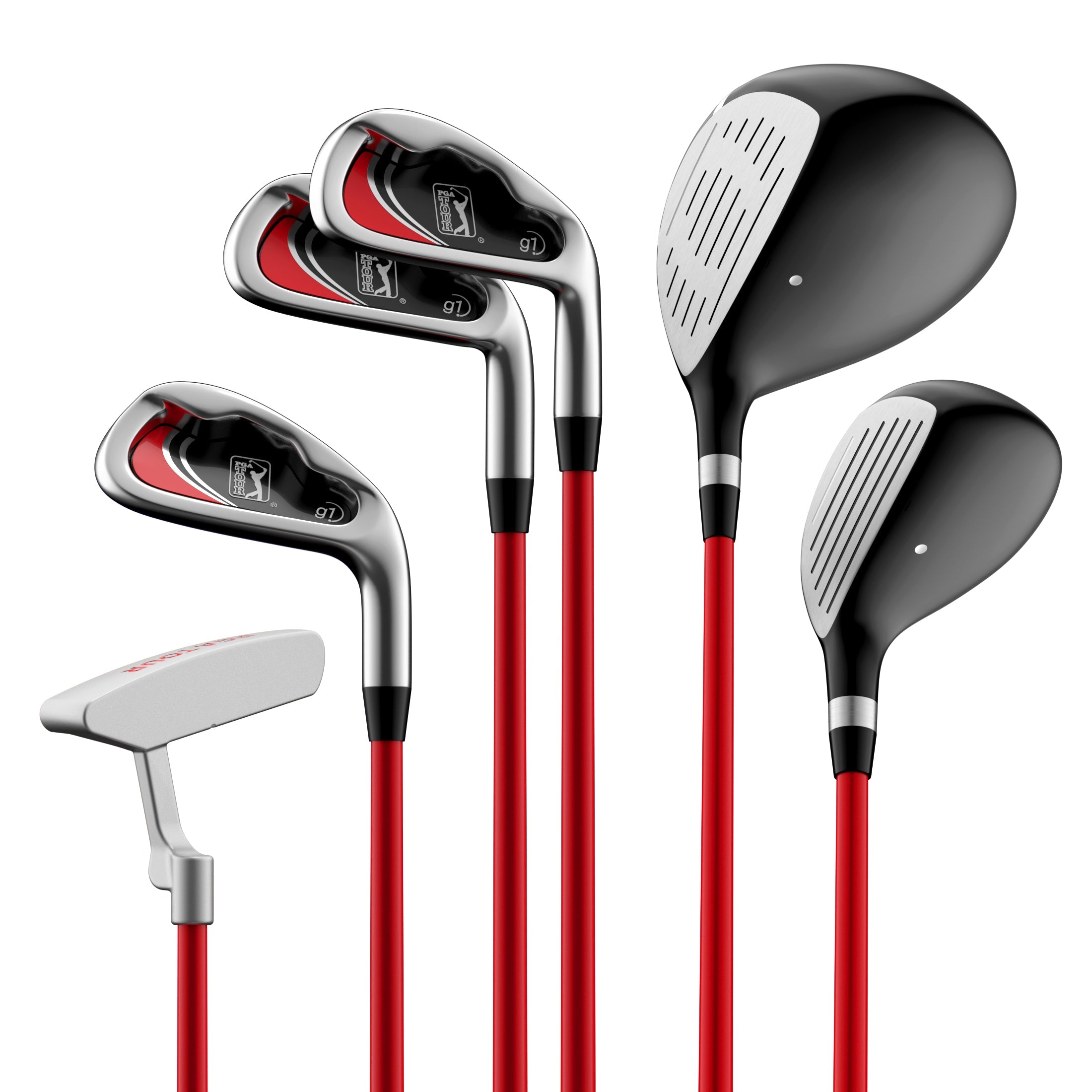 Golfgen™ PGA Tour G1 Series Kids Golf Club Set With 6 Clubs, Stand Golf Bag & 10 Total Pieces | Golf Clubs and Sets for Heights 4'1" - 4'8" | Complete Golf Club Sets | Young Men & Women Golf Clubs Ages 5-8