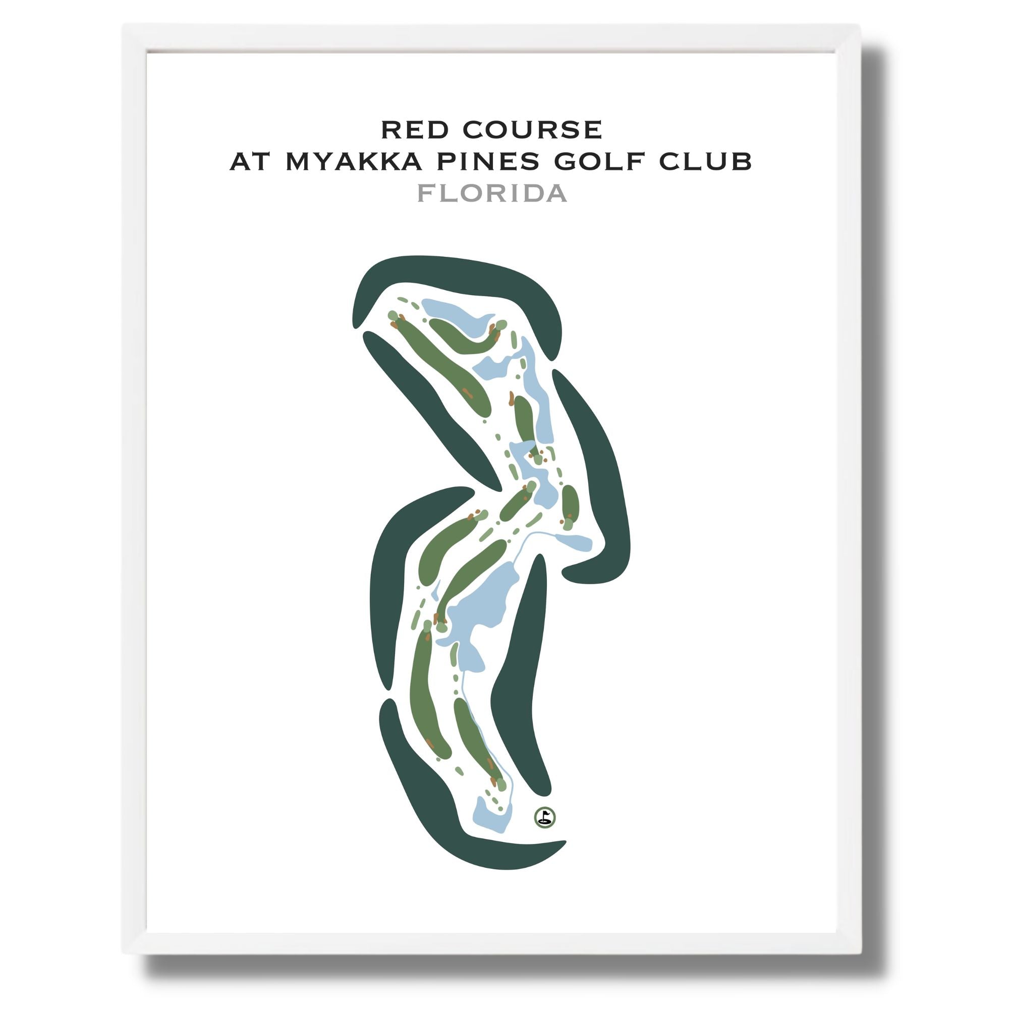 Red Course at Myakka Pines Golf Club, Florida - Printed Golf Courses