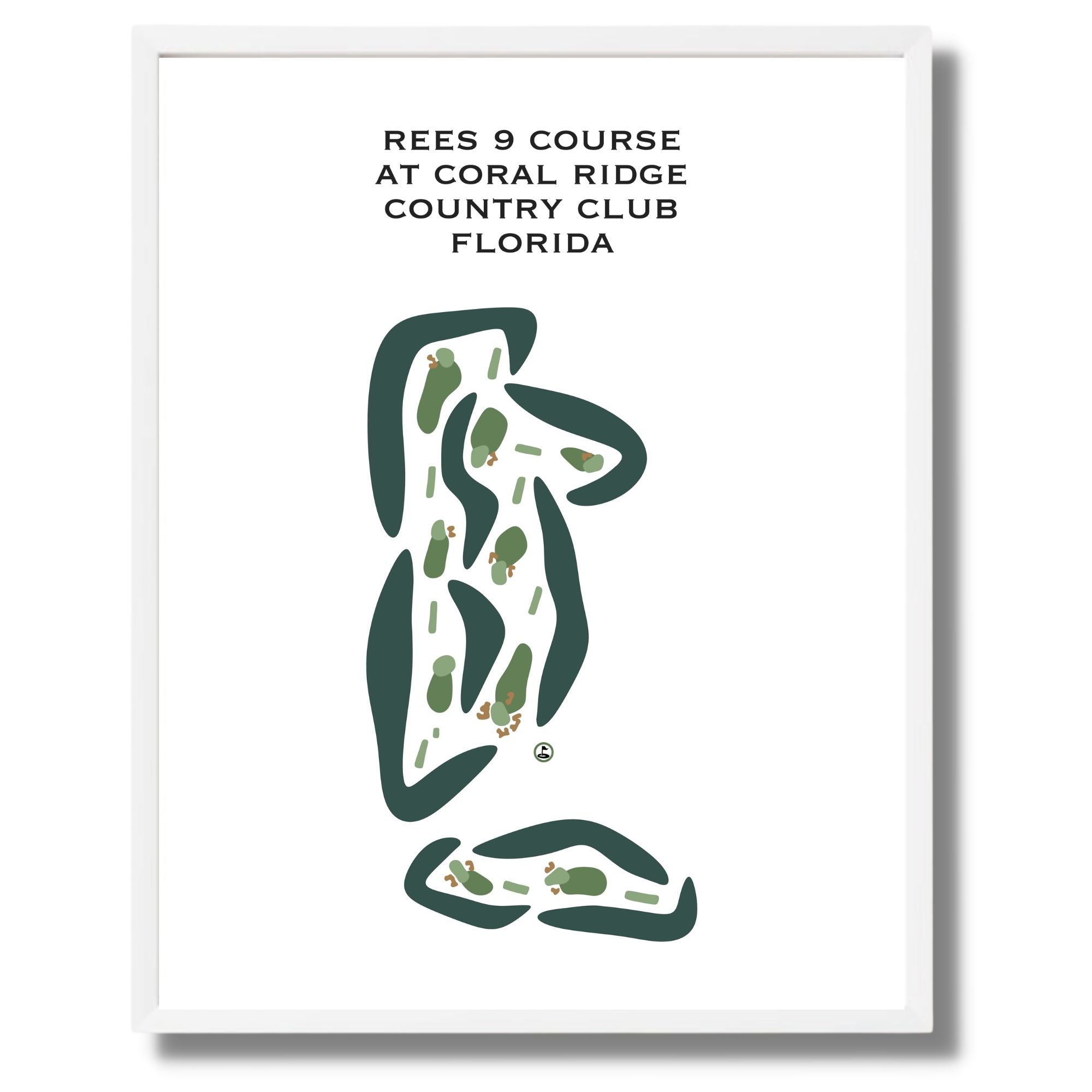 Rees 9 Course at Coral Ridge Country Club, Florida - Printed Golf Courses