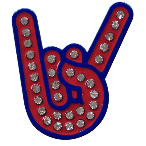 Rock On Hand Gesture Crystal Ball Marker &amp; Hat Clip by ReadyGOLF