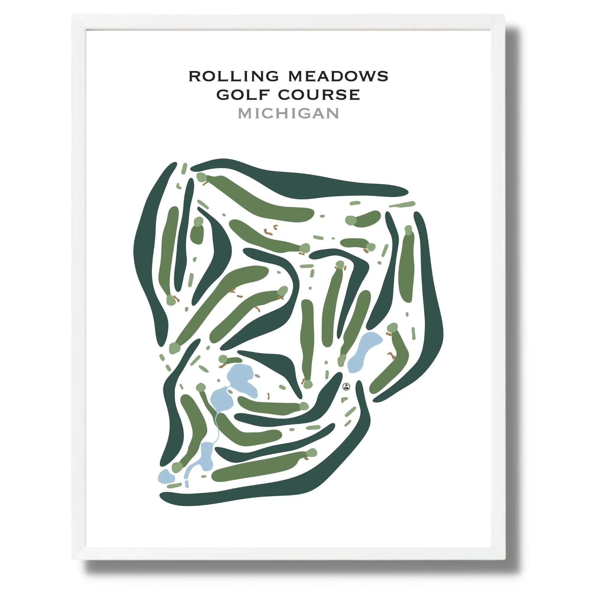 Rolling Meadows Golf Course, Michigan - Printed Golf Courses