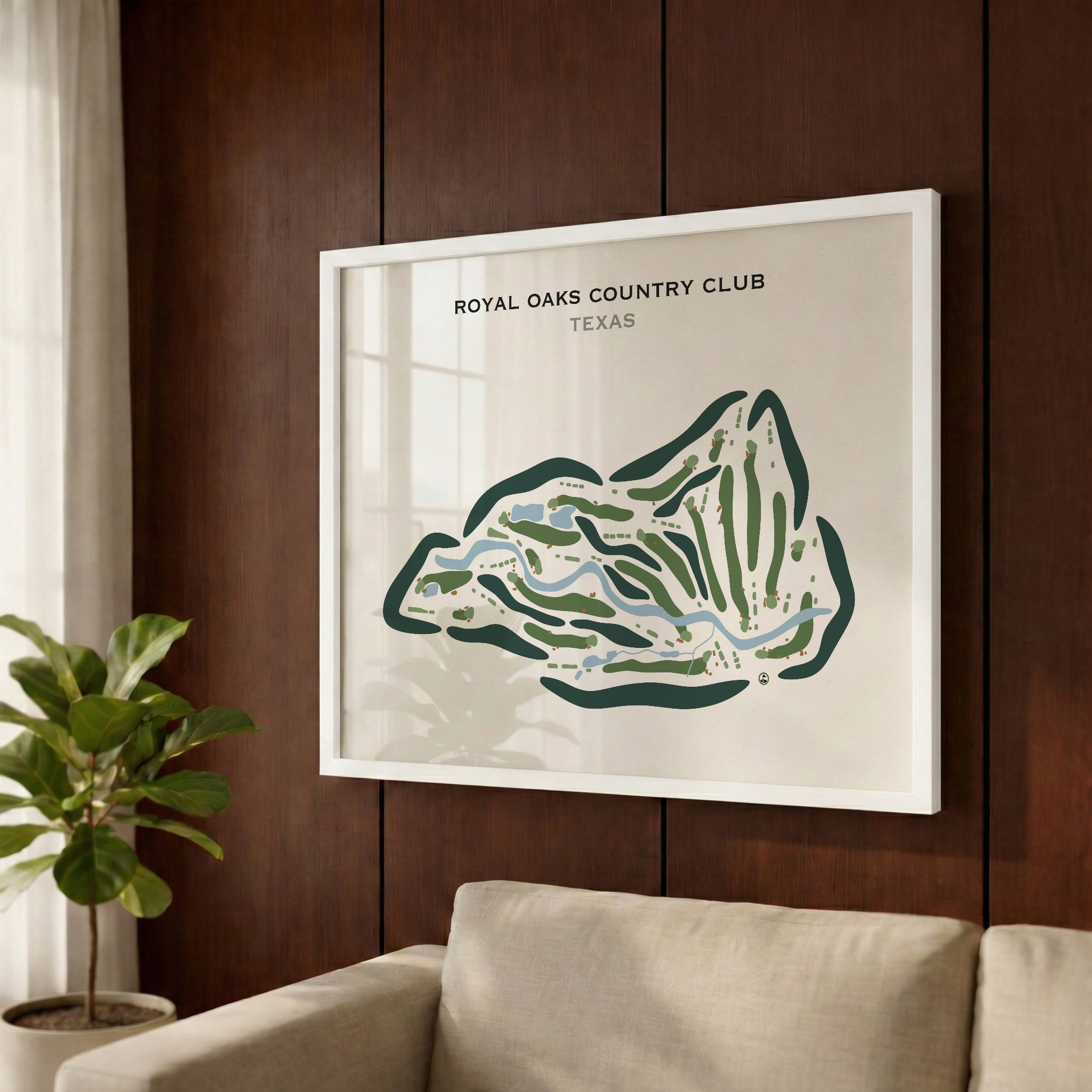 Royal Oaks Country Club, Texas - Printed Golf Course