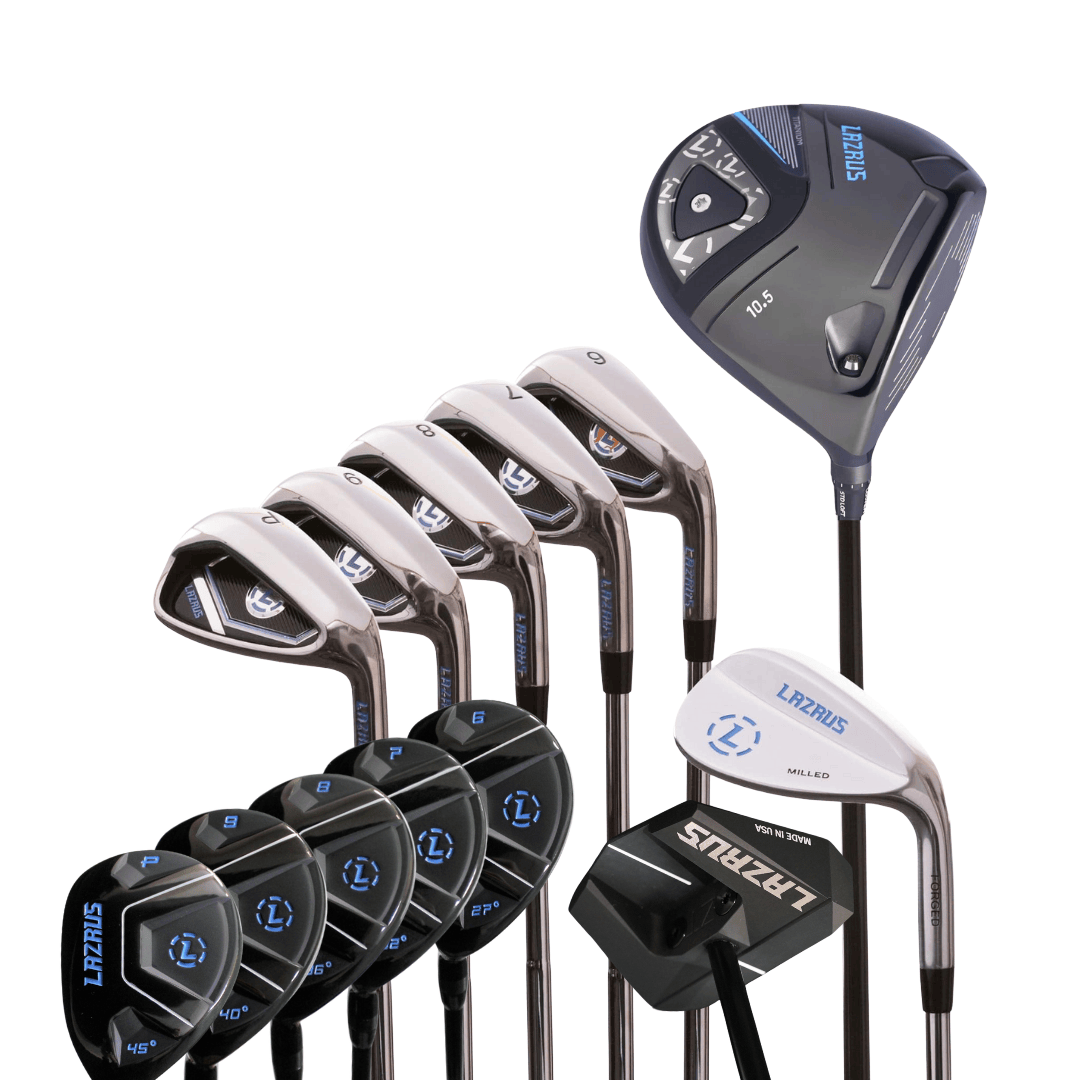 Lazrus Golf 8 pc Set - LAZ2 Driver, 6-PW Irons or 6-PW Hybrids, 52° Wedge, Putter