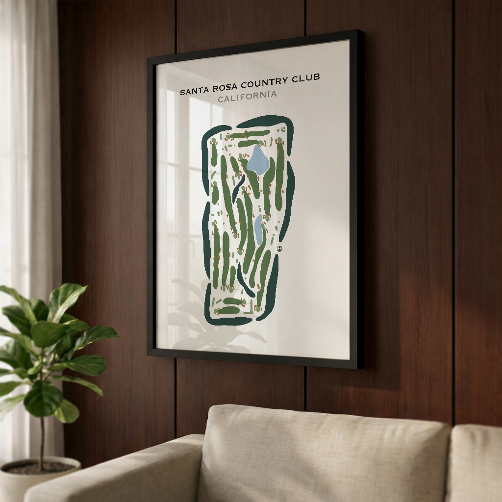 Santa Rosa Country Club, California - Printed Golf Courses