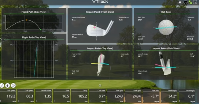 VTrack Overhead Golf Launch Monitor