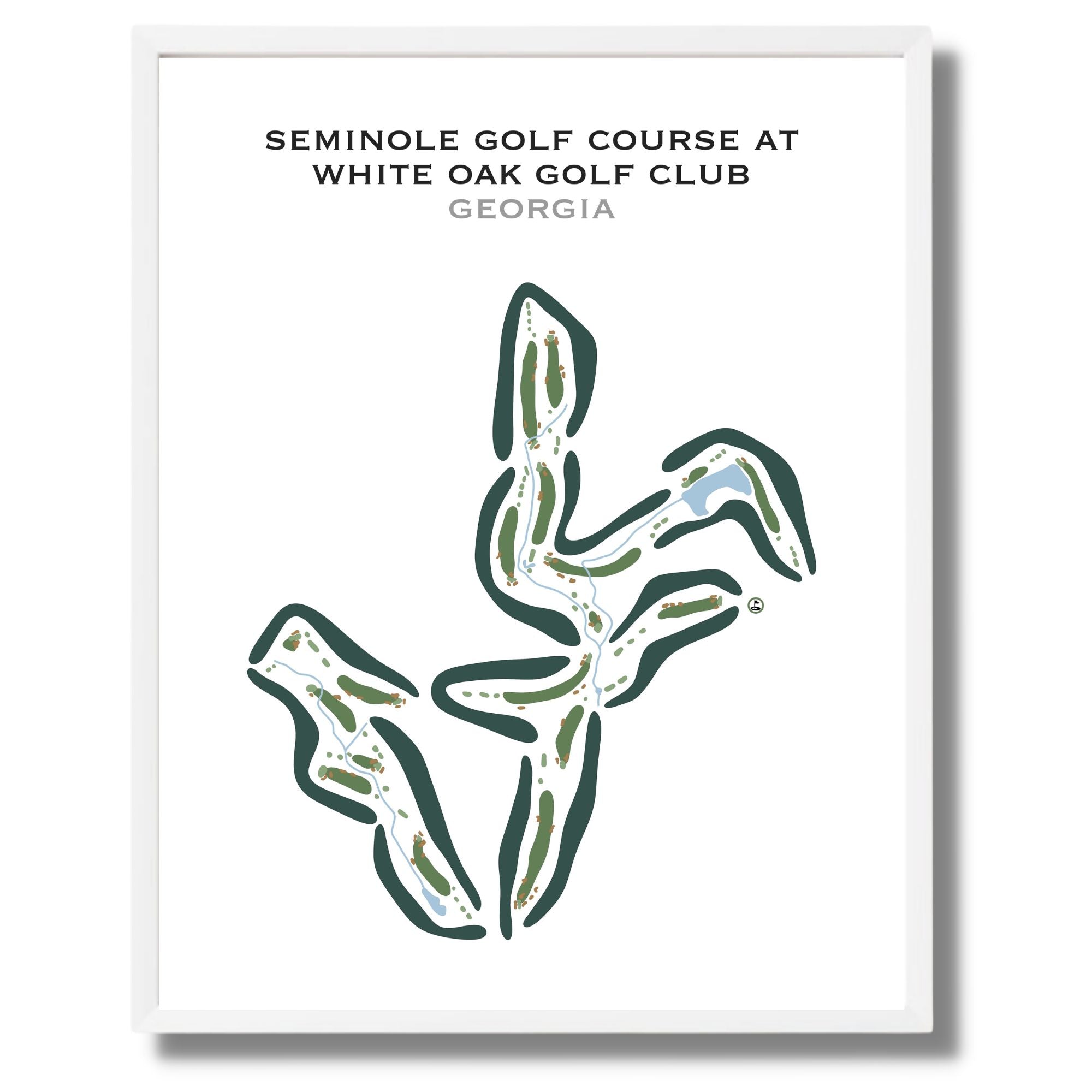 Seminole Golf Course at White Oak Golf Club, Georgia - Printed Golf Courses
