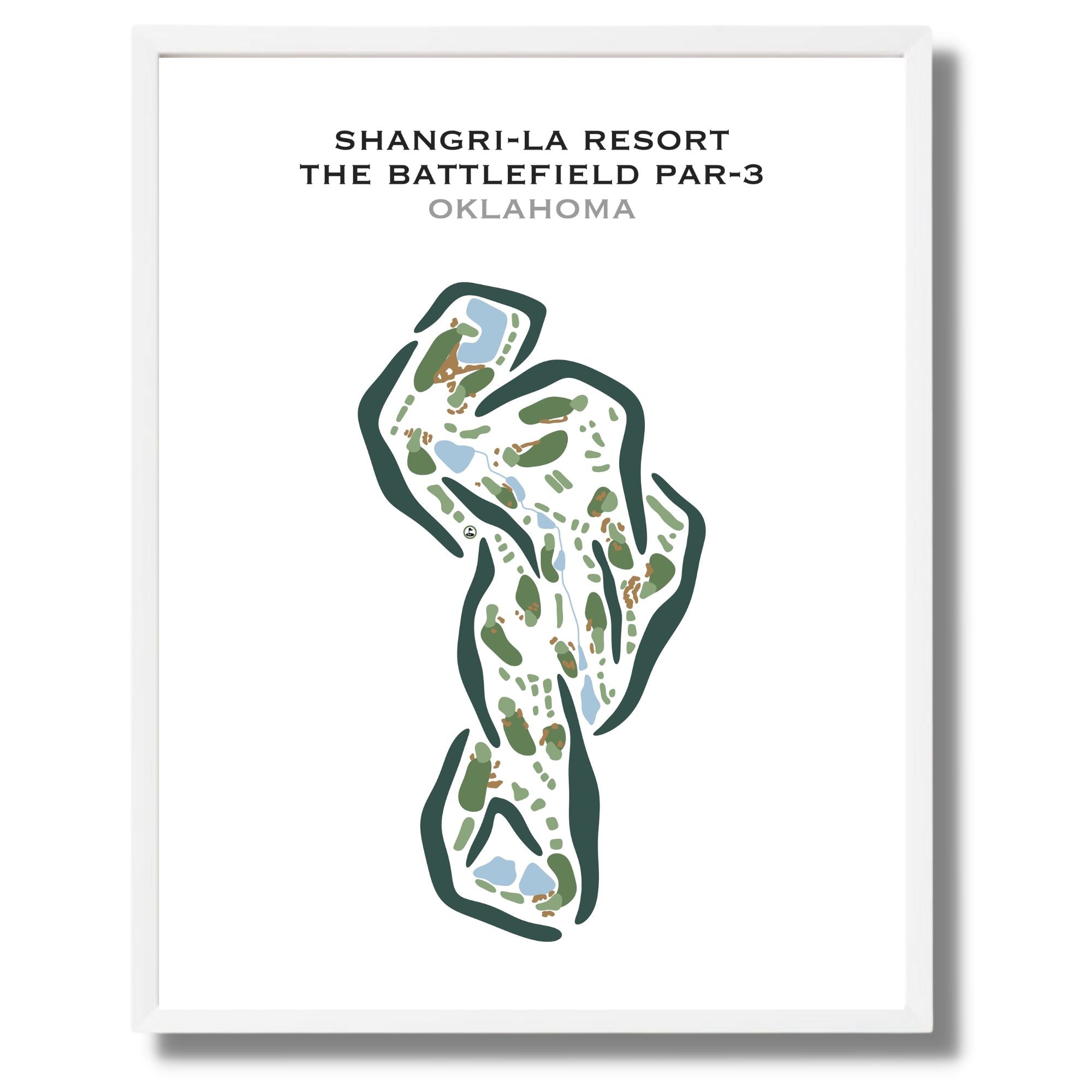 Shangri-La Resort - The Battlefield Par-3, Oklahoma - Printed Golf Courses