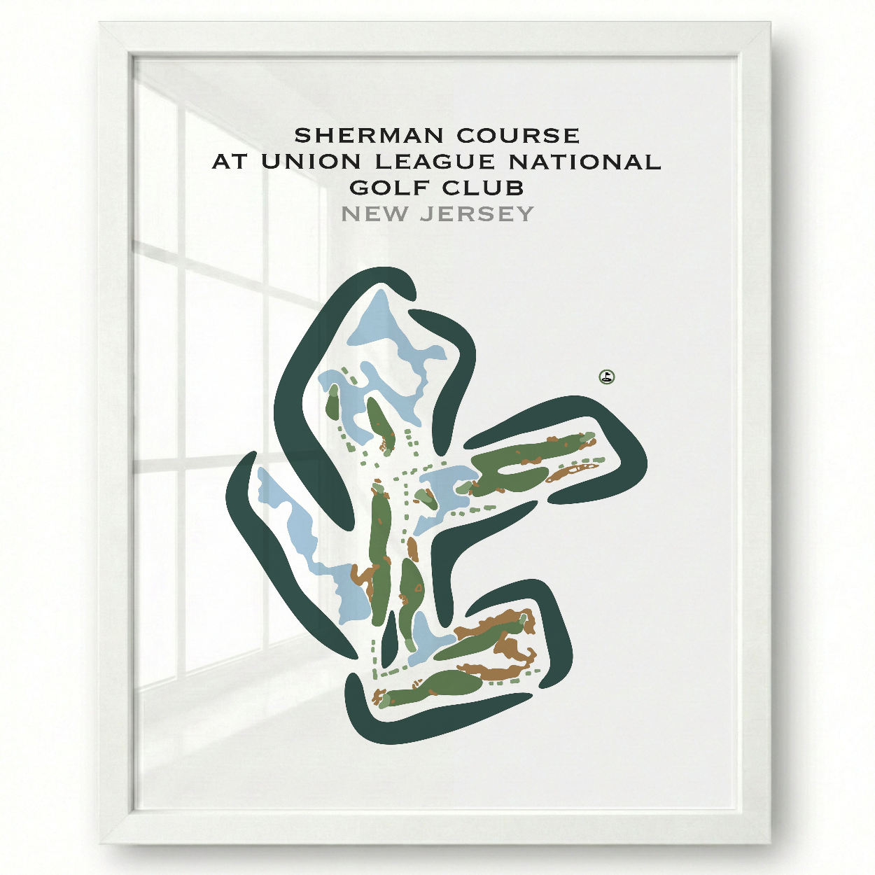 Sherman Course at Union League National Golf Club, New Jersey - Printed Golf Courses