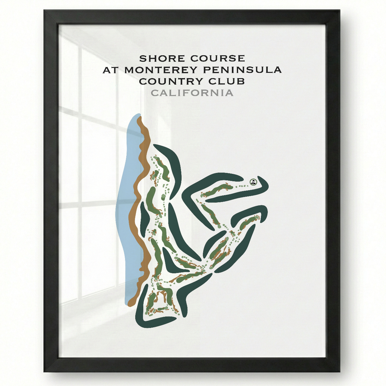 Shore Course at Monterey Peninsula Country Club, California - Printed Golf Courses