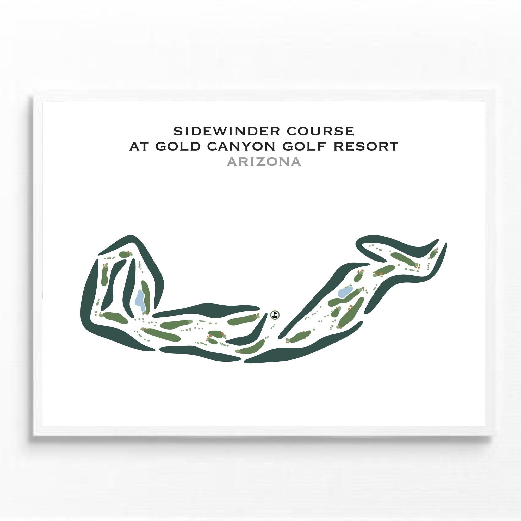 Sidewinder Course at Gold Canyon Golf Resort, Arizona - Printed Golf Courses