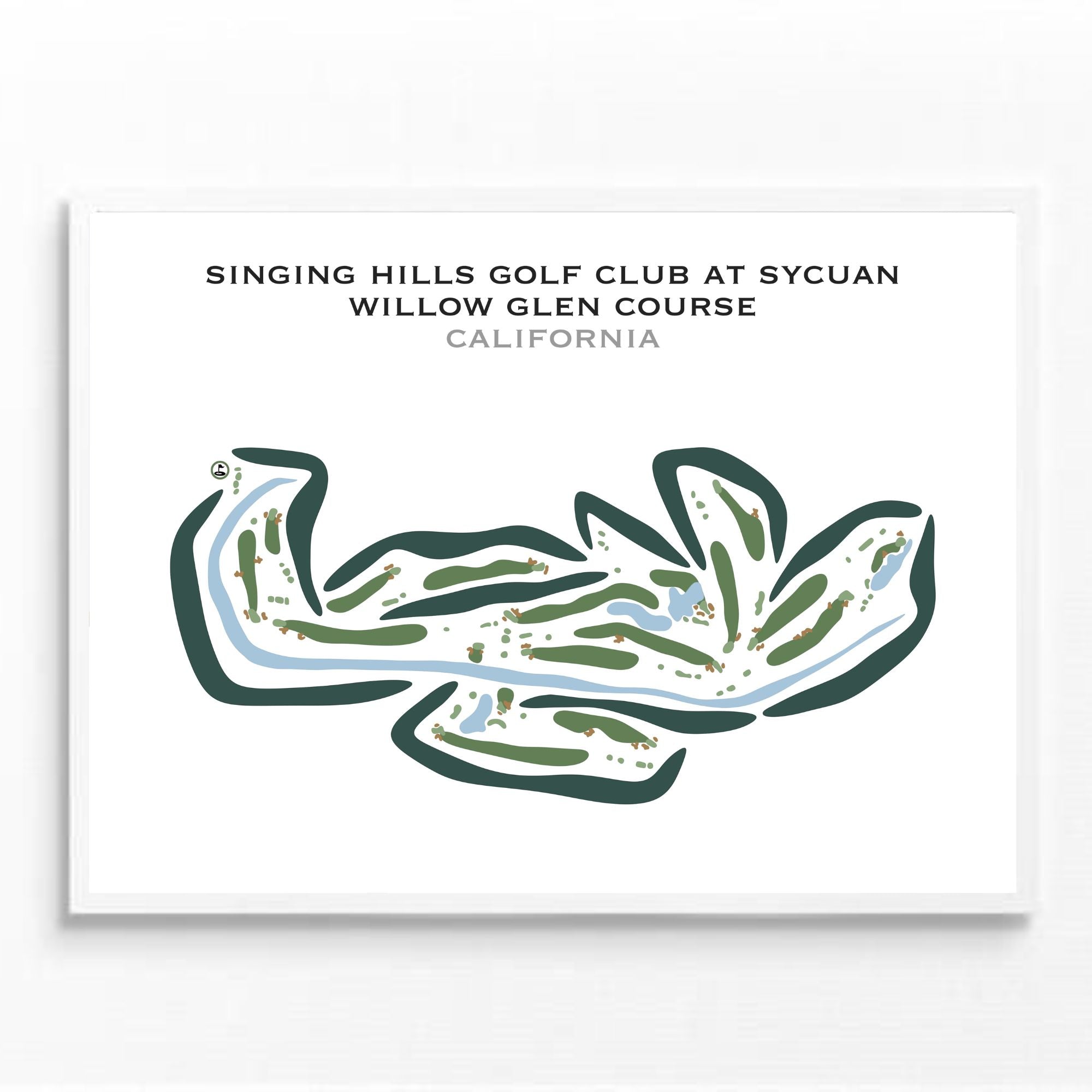 Singing Hills Golf Resort at Sycuan - Willow Glen Course, California - Printed Golf Courses