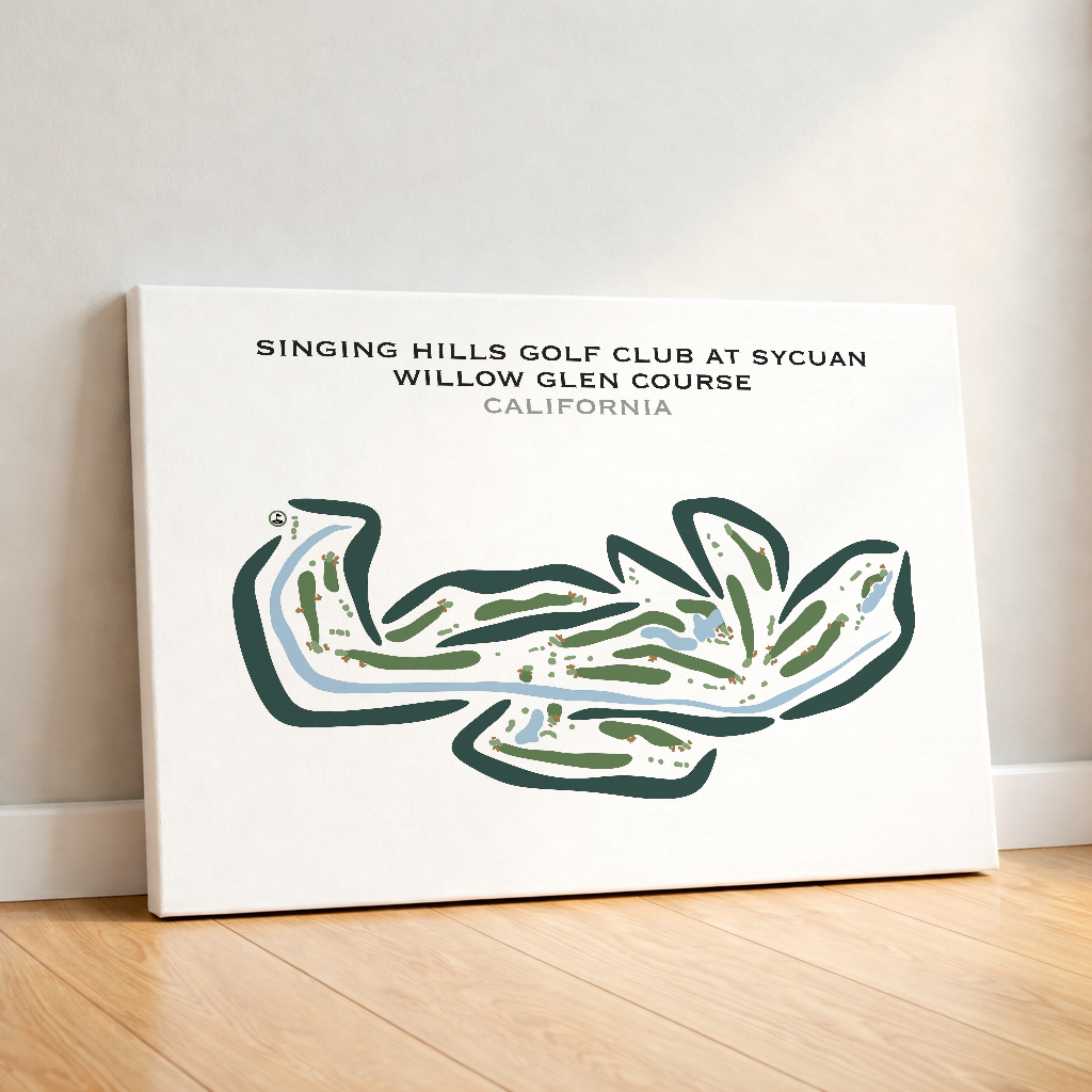 Willow Glen Golf Course at Singing Hills Golf Club, California - Printed Golf Courses