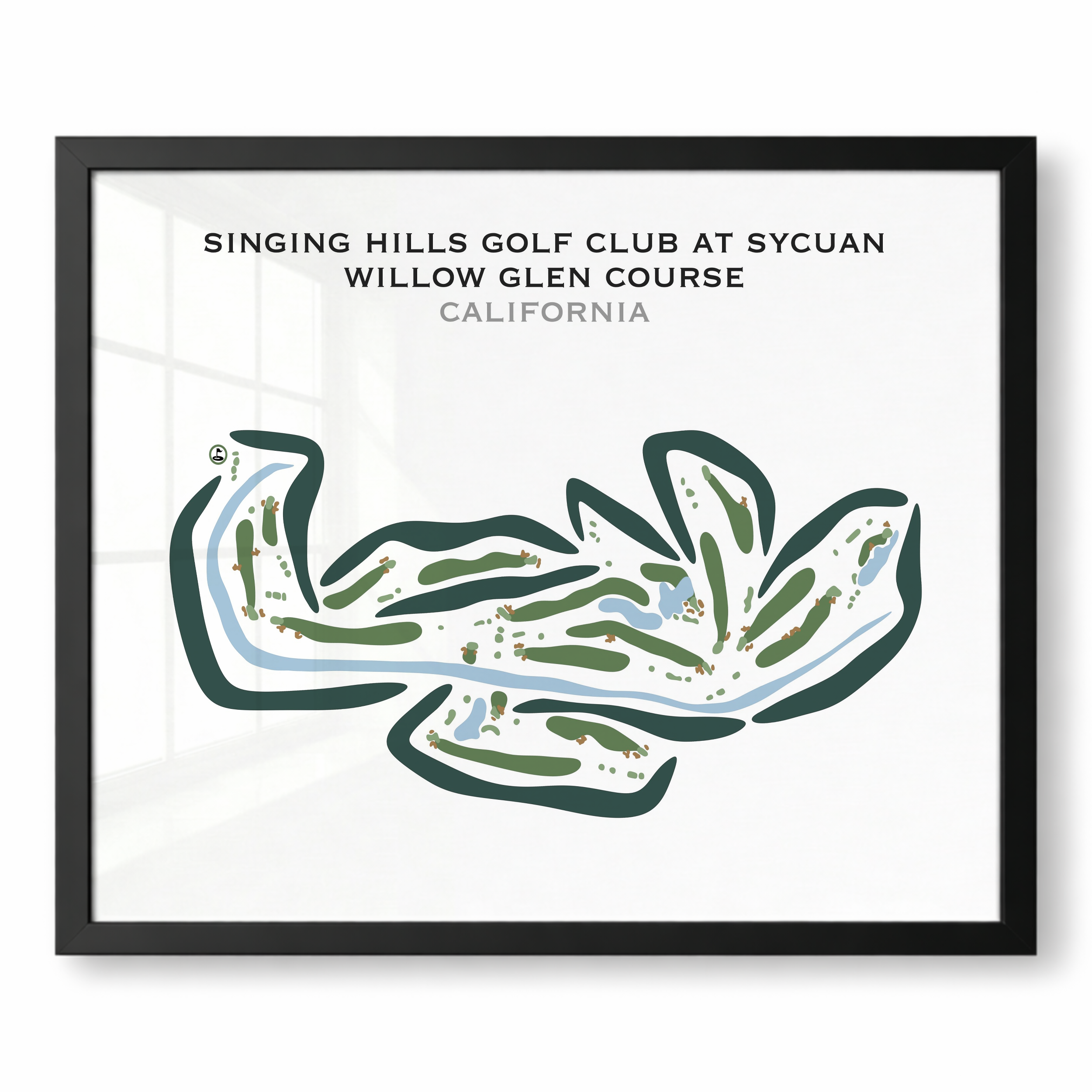 Willow Glen Golf Course at Singing Hills Golf Club, California - Printed Golf Courses