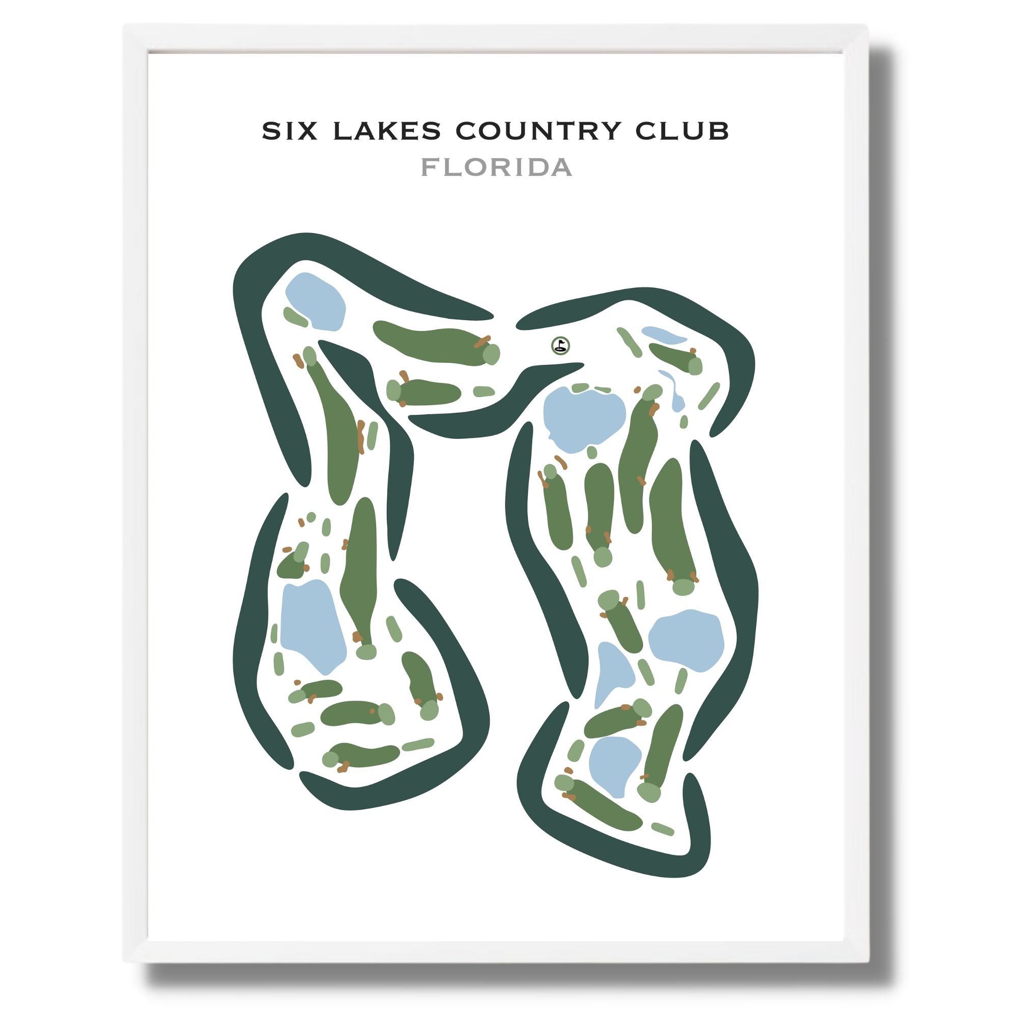 Six Lakes Country Club, Florida - Printed Golf Courses
