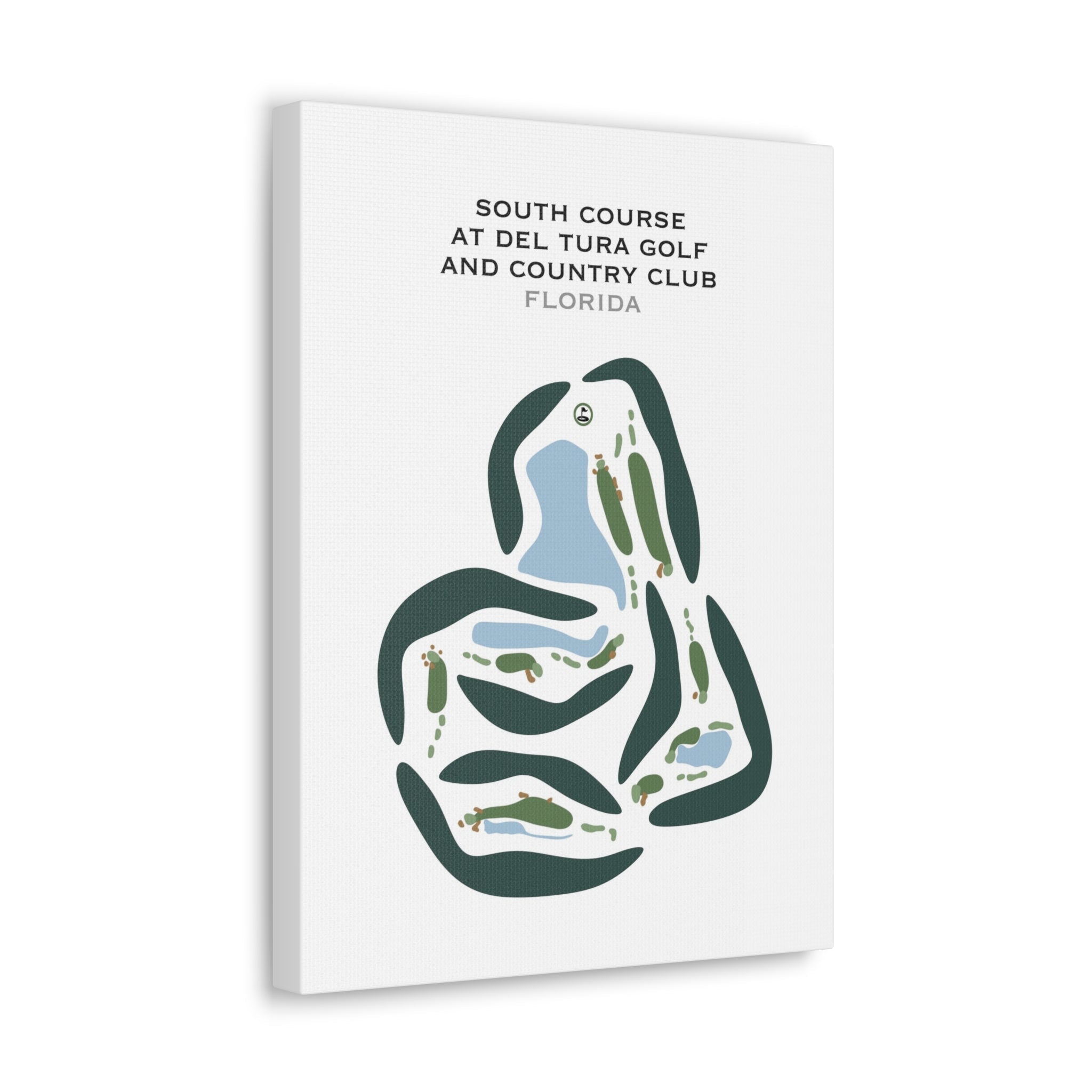 South Course at Del Tura Golf & Country Club, Florida - Printed Golf Courses