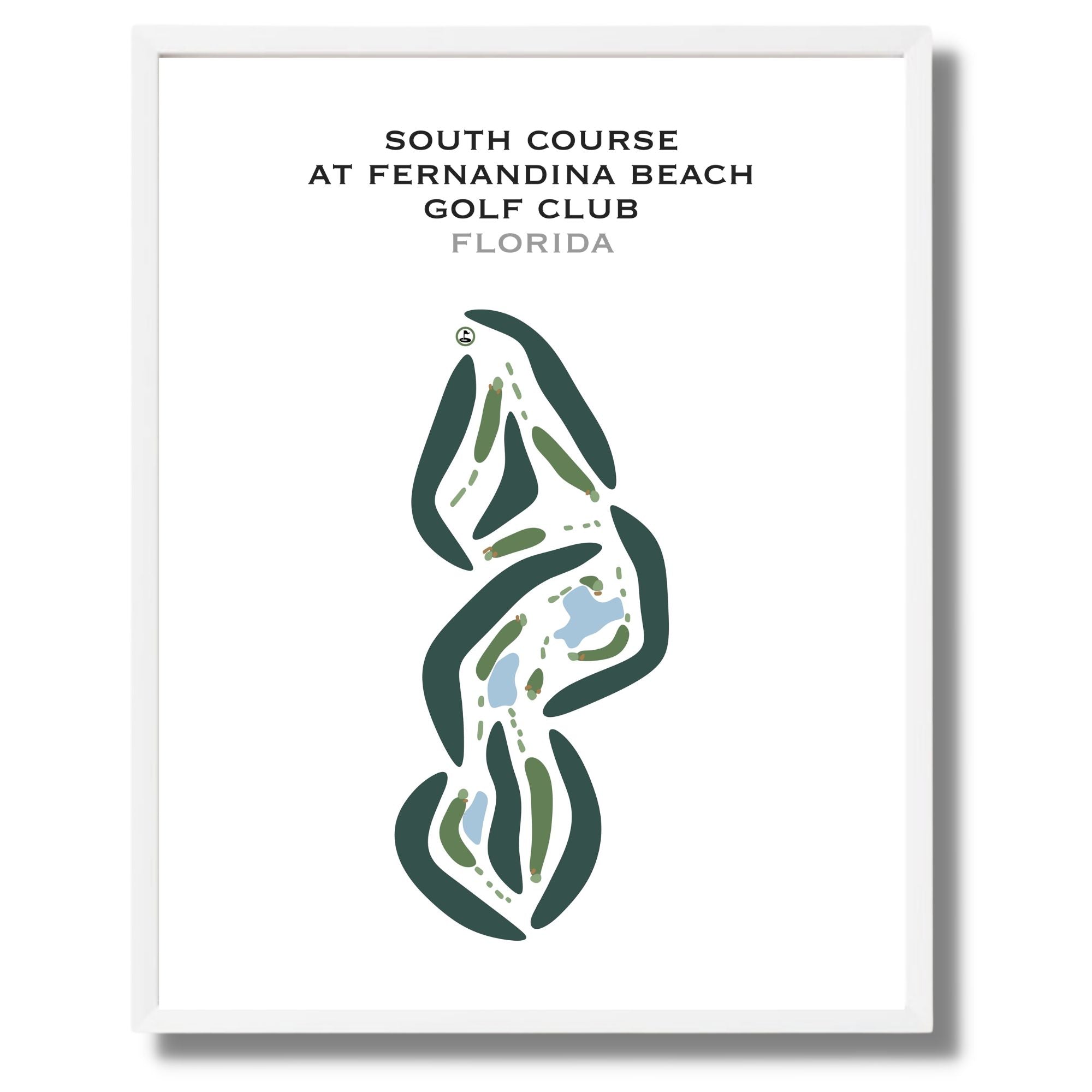 South Course at Fernandina Beach Golf Club, Florida - Printed Golf Courses