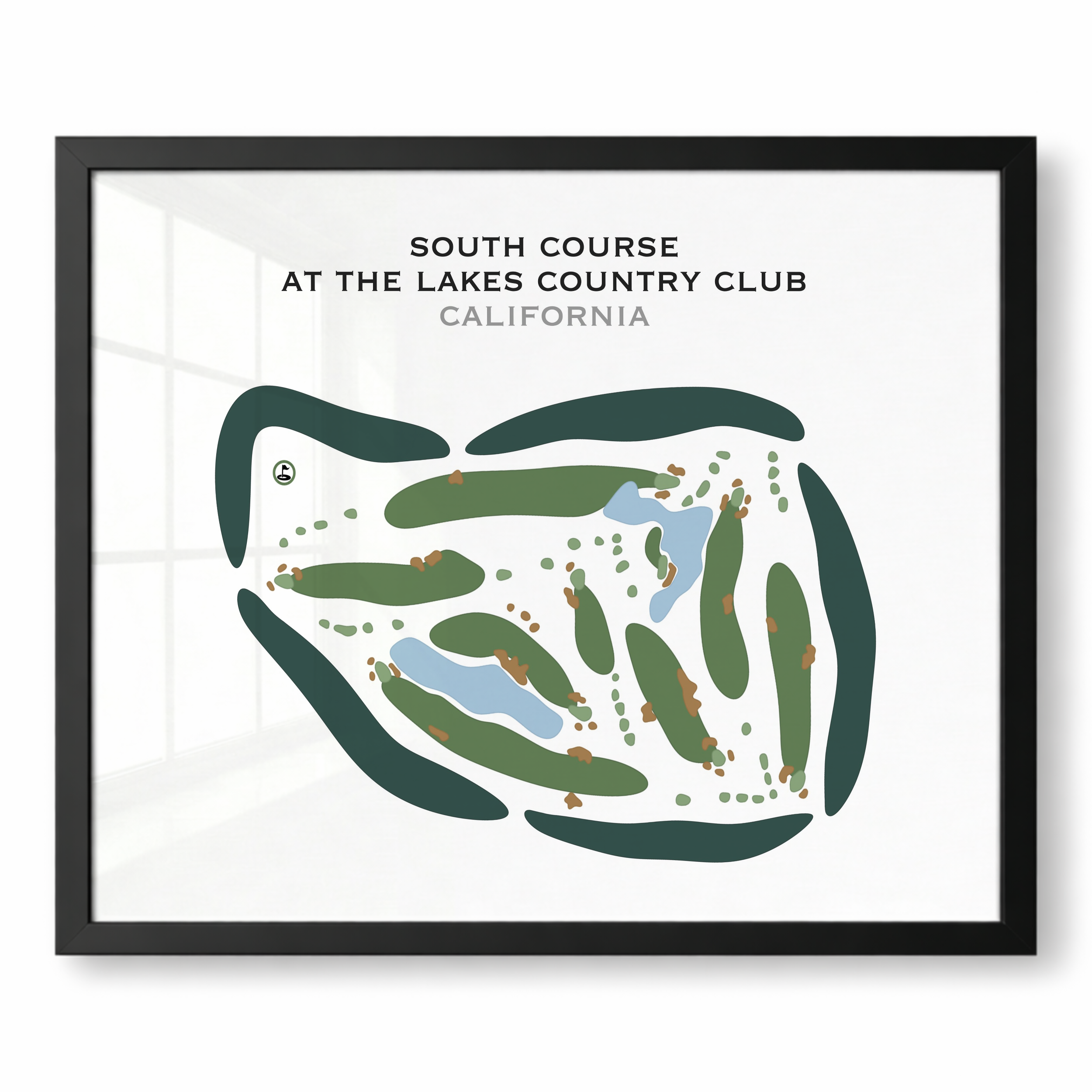 South Course at Lakes Country Club, California - Printed Golf Courses