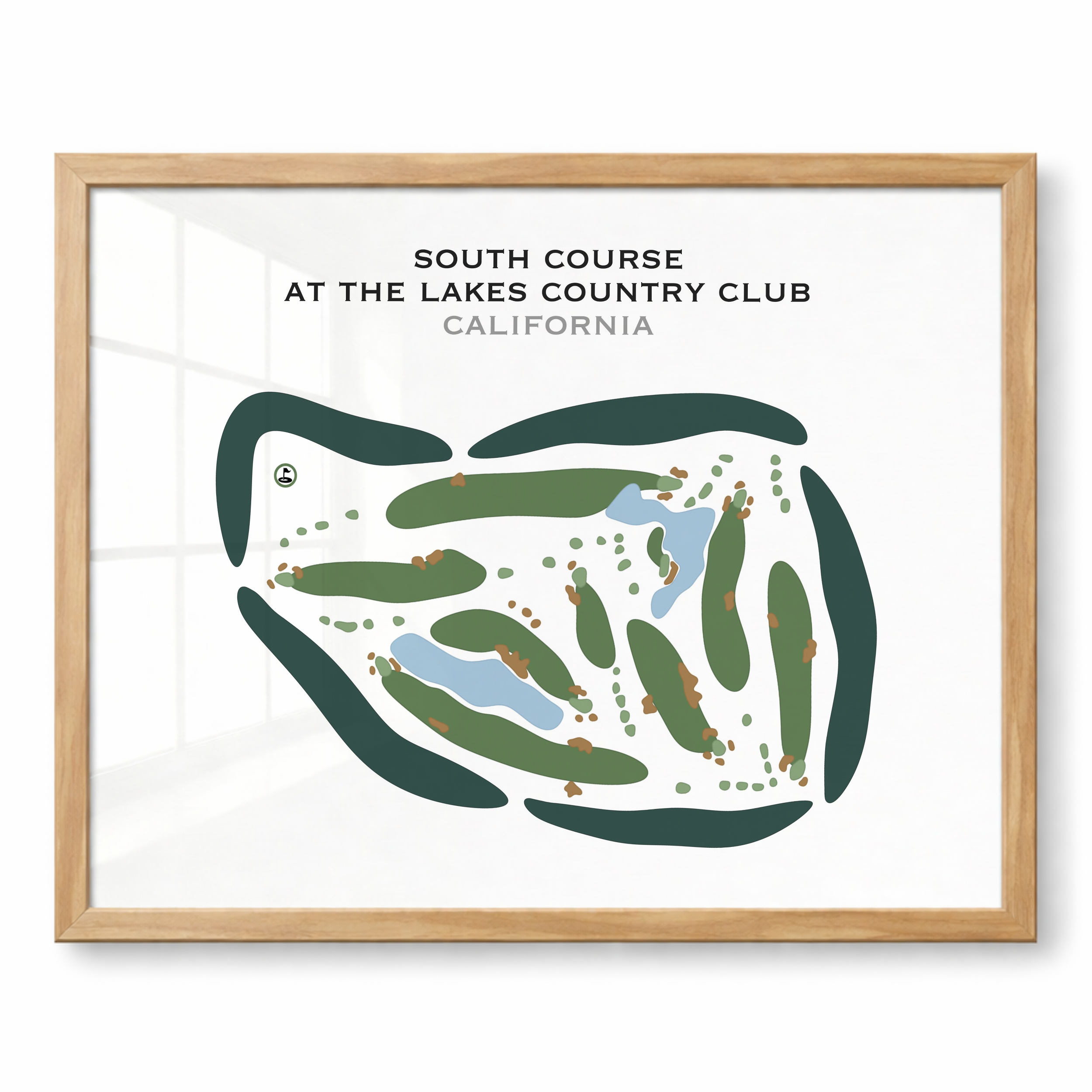 South Course at Lakes Country Club, California - Printed Golf Courses