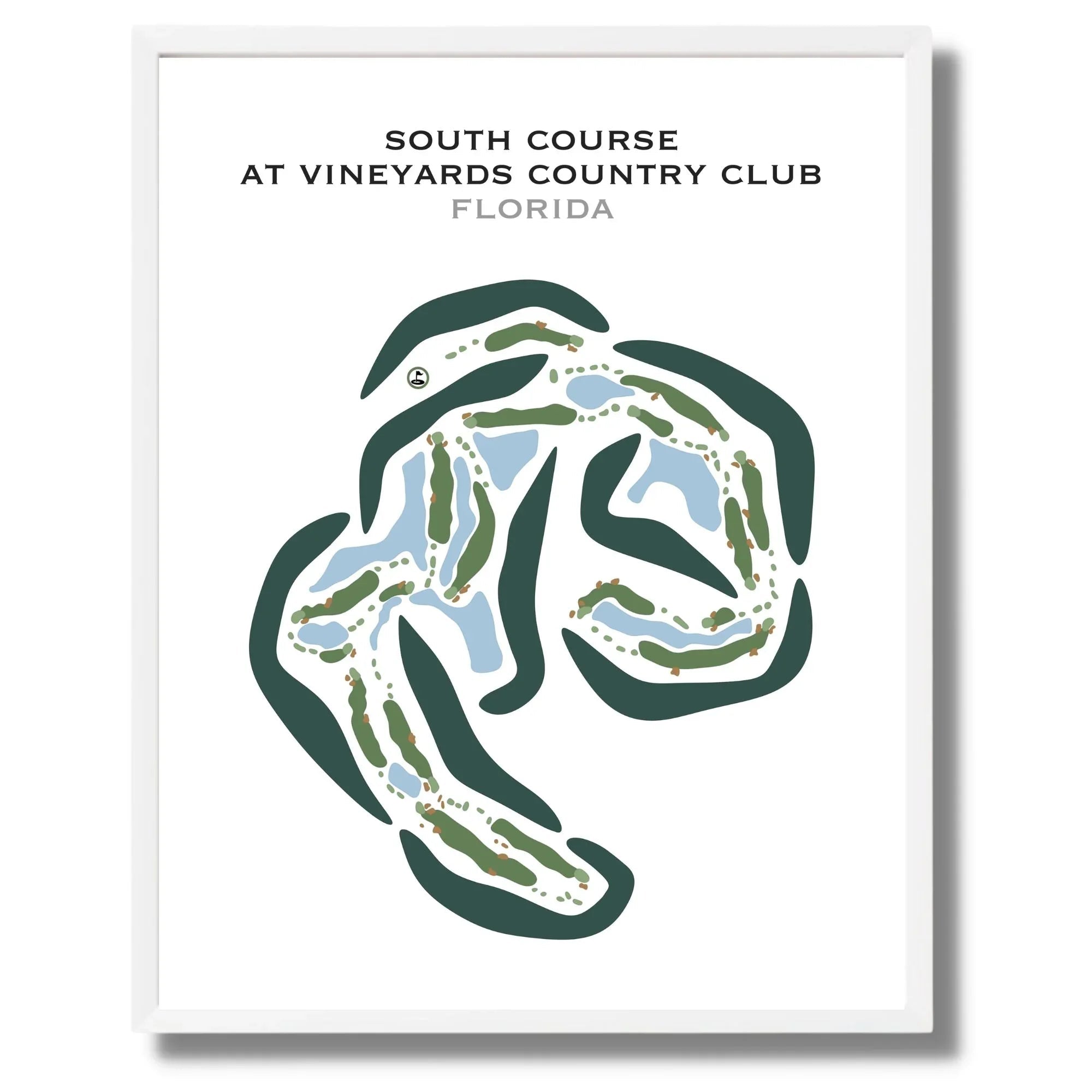 South Course at Vineyards Country Club, Florida - Printed Golf Courses