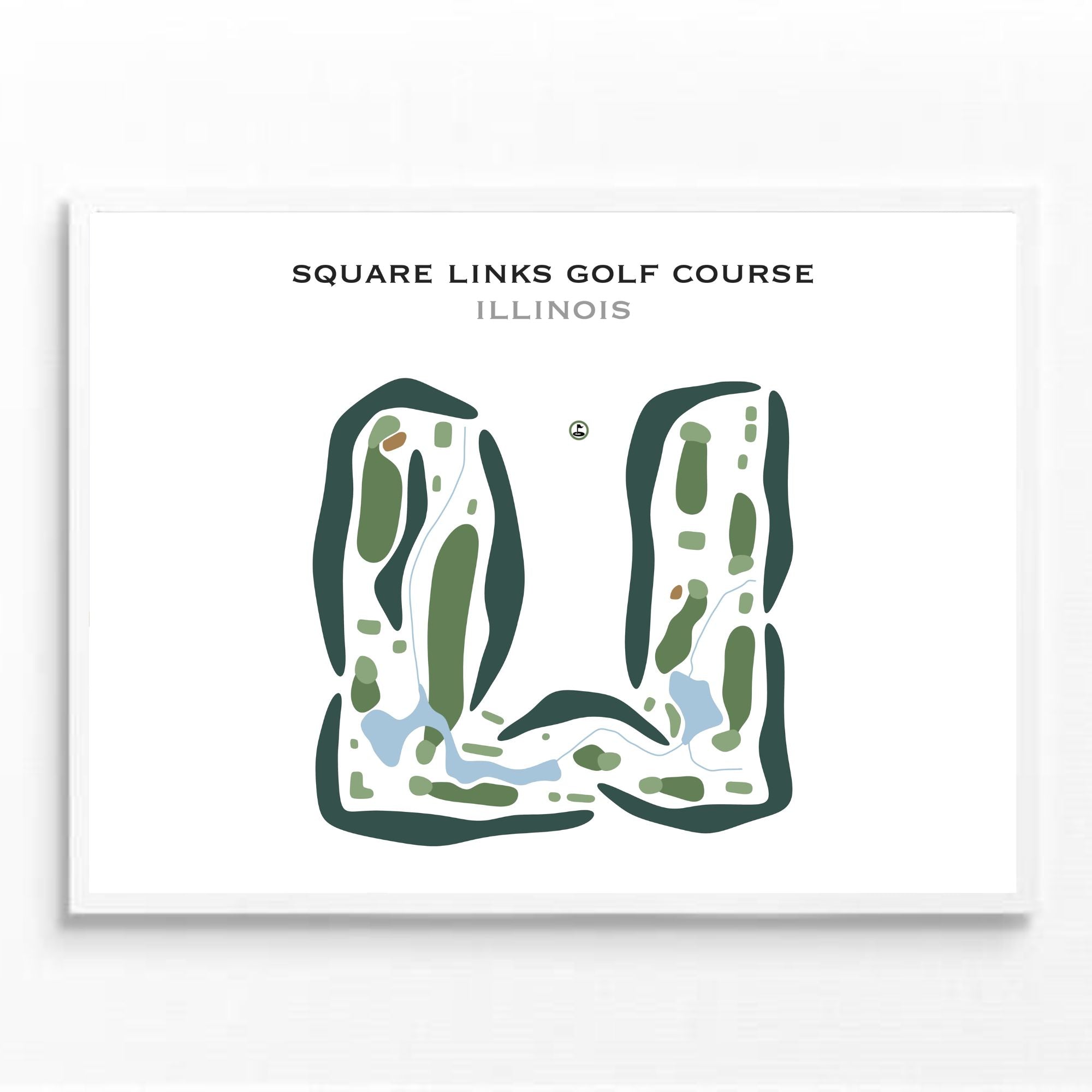 Square Links Golf Course, Illinois - Printed Golf Courses