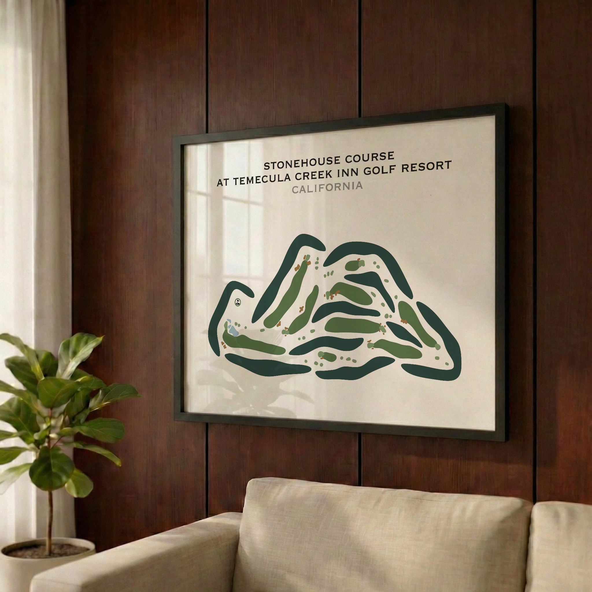 Stonehouse Course at Temecula Creek Inn Golf Resort, California - Printed Golf Courses