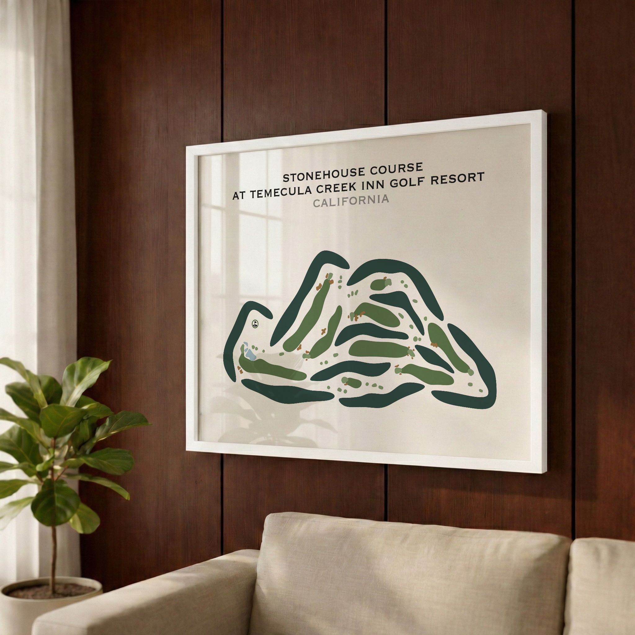Stonehouse Course at Temecula Creek Inn Golf Resort, California - Printed Golf Courses
