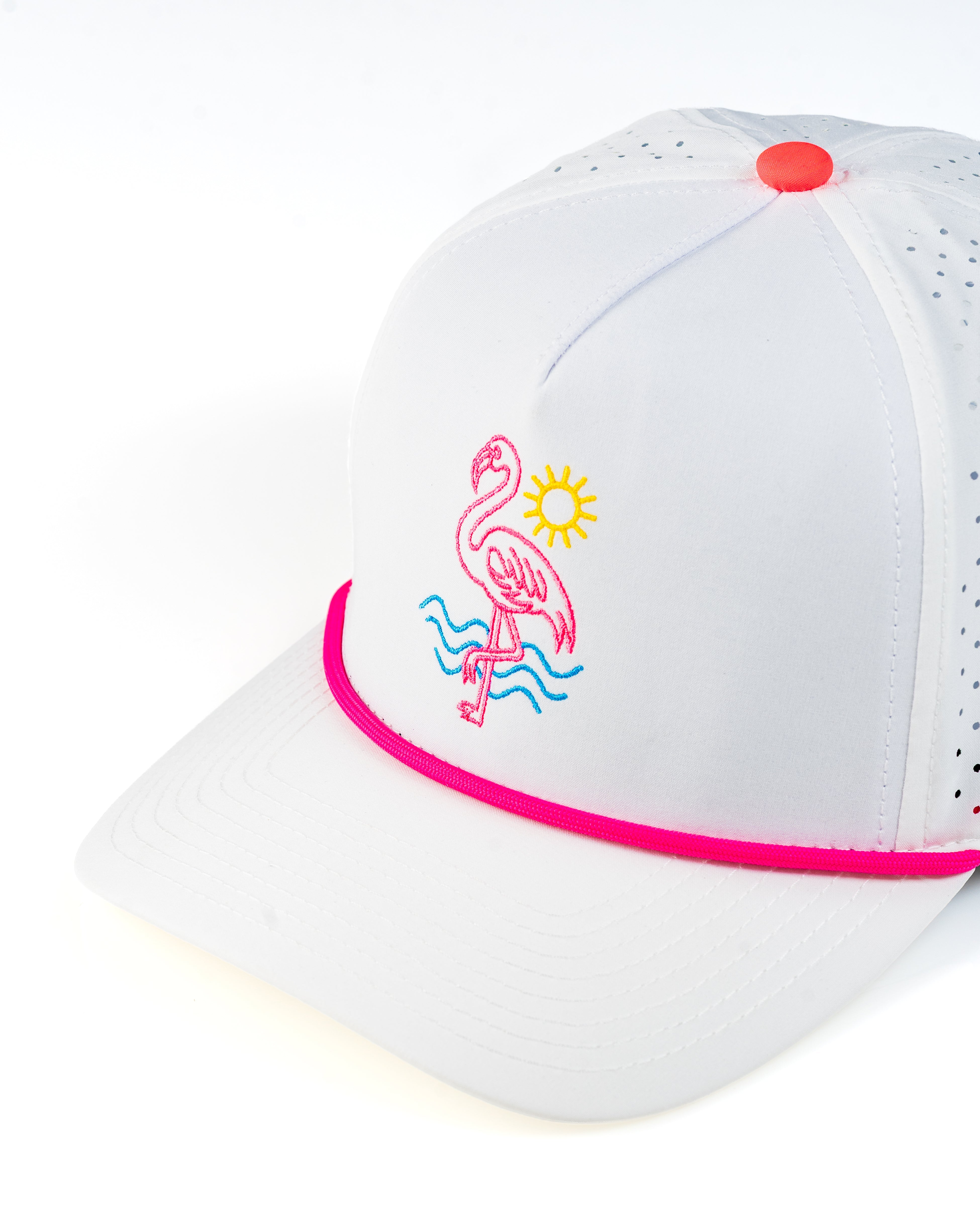 Perforated Rope Hat - Flamingo