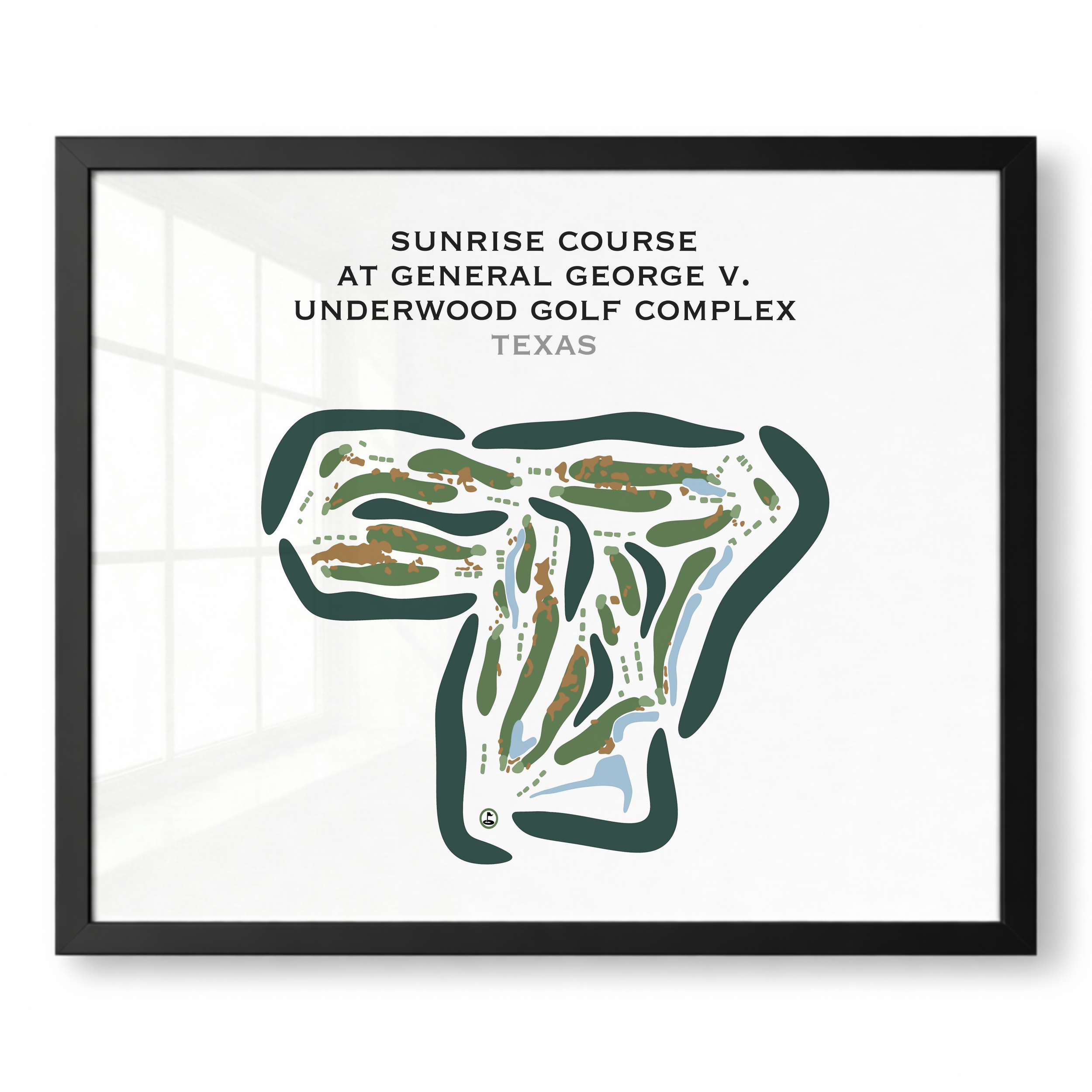 Sunrise Course at General George V. Underwood Golf Complex, Texas - Printed Golf Courses