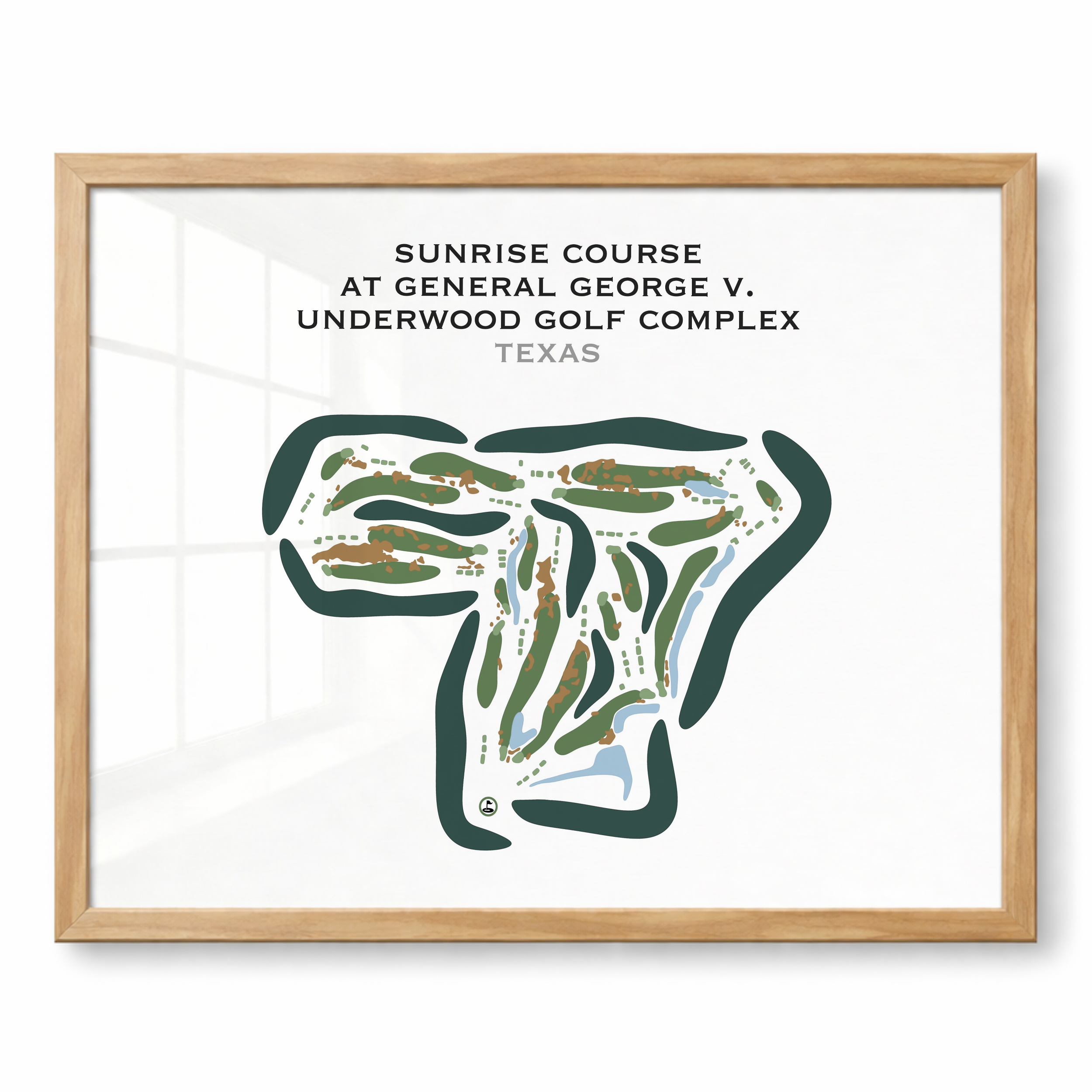 Sunrise Course at General George V. Underwood Golf Complex, Texas - Printed Golf Courses
