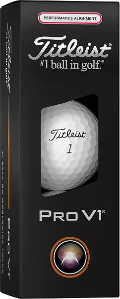 Titleist 2025 Pro V1 Perfomance Alignment Red Line Golf Balls