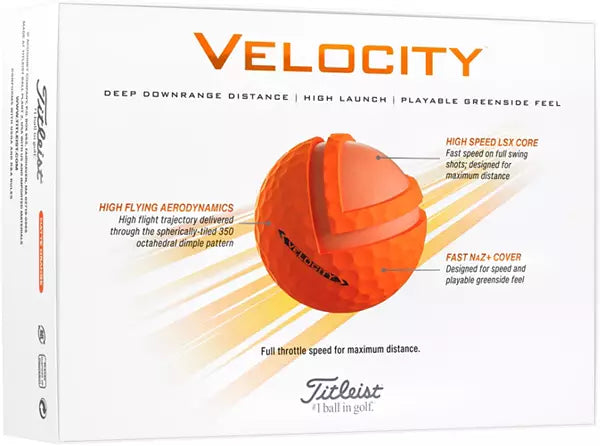 Titleist 2024 Velocity Matte Orange Golf Balls