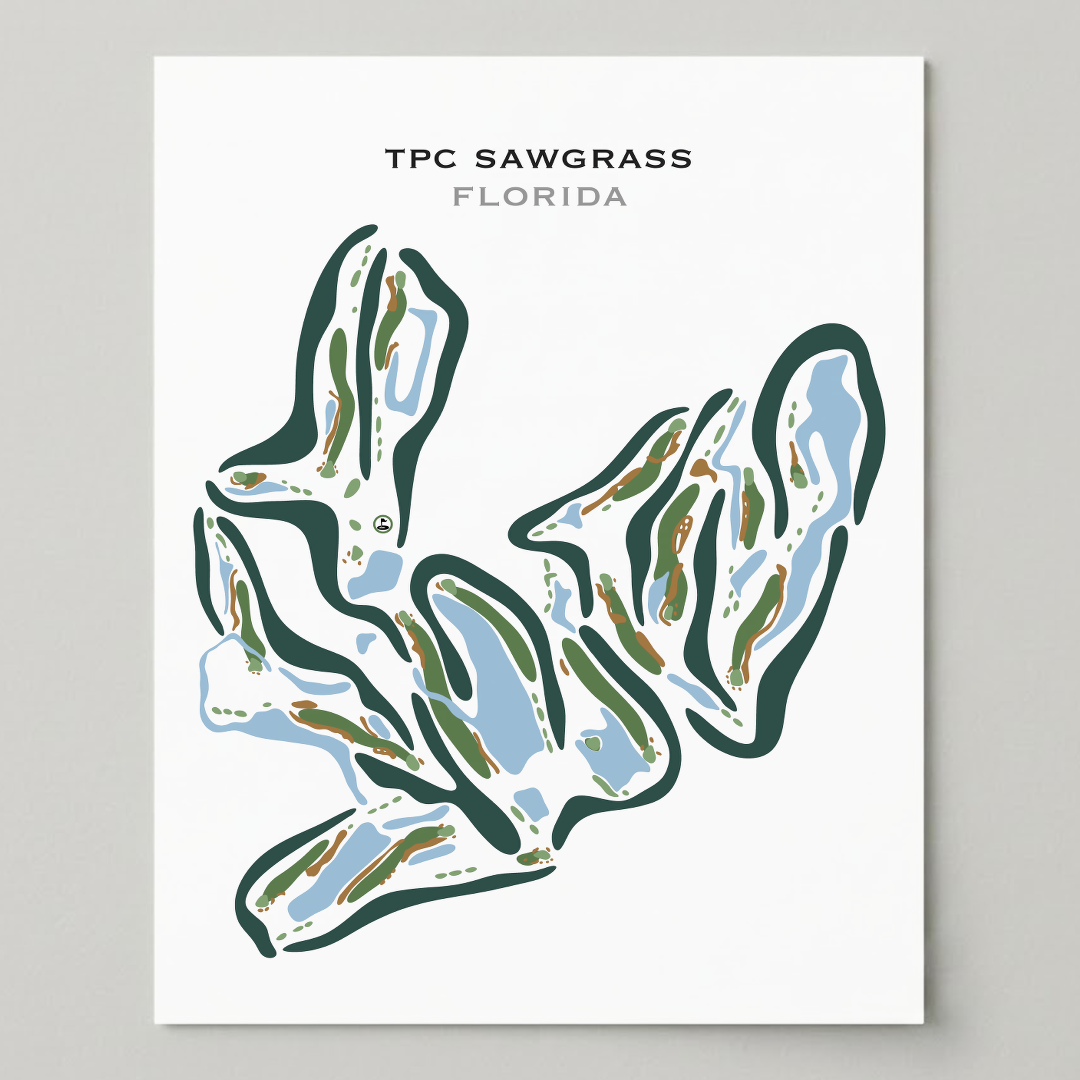TPC Sawgrass Golf Course, Ponte Verda Beach Florida - Printed Golf Courses